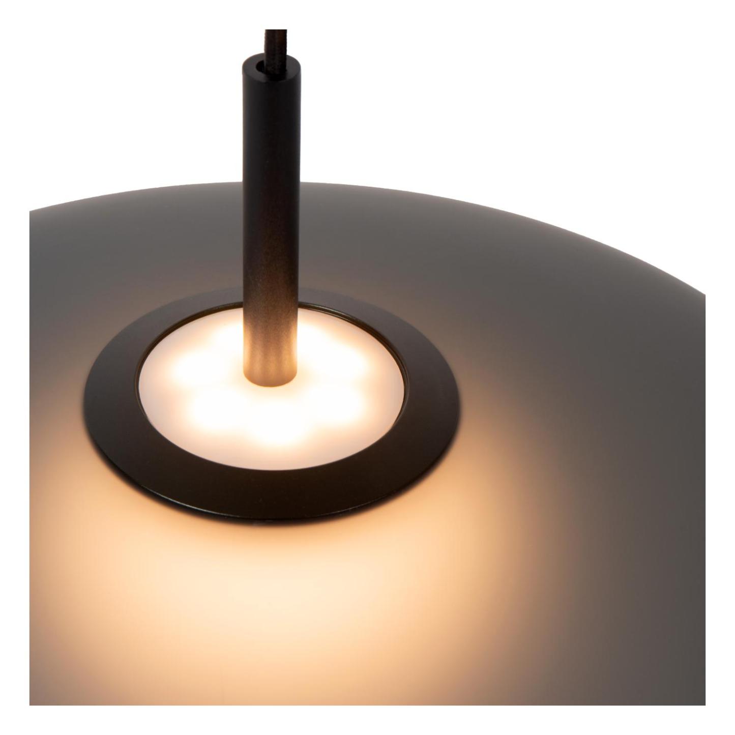 Menga Ceiling Lights - Matt Black/Opal - 400mm Diameter