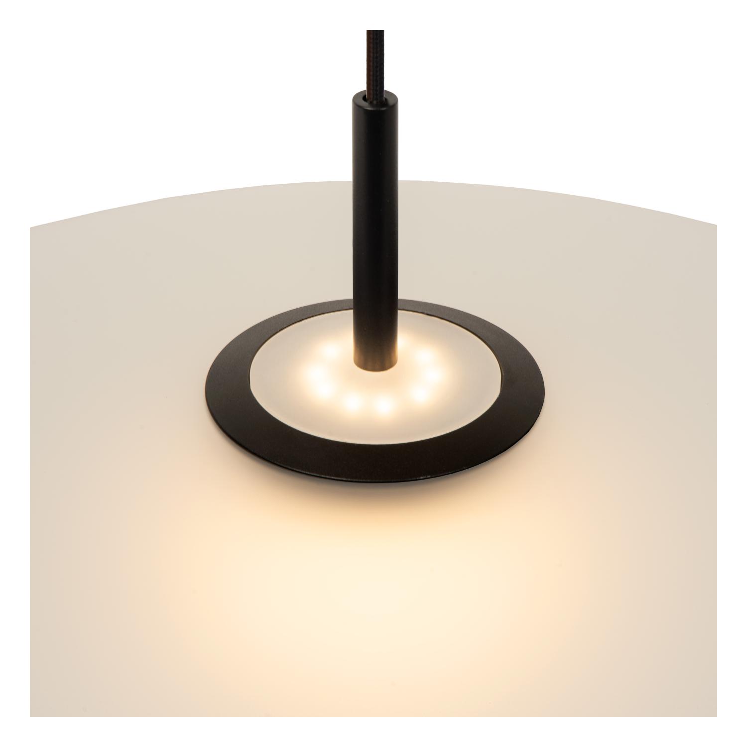 Menga Ceiling Lights - Matt Black/Opal - 600mm Diameter