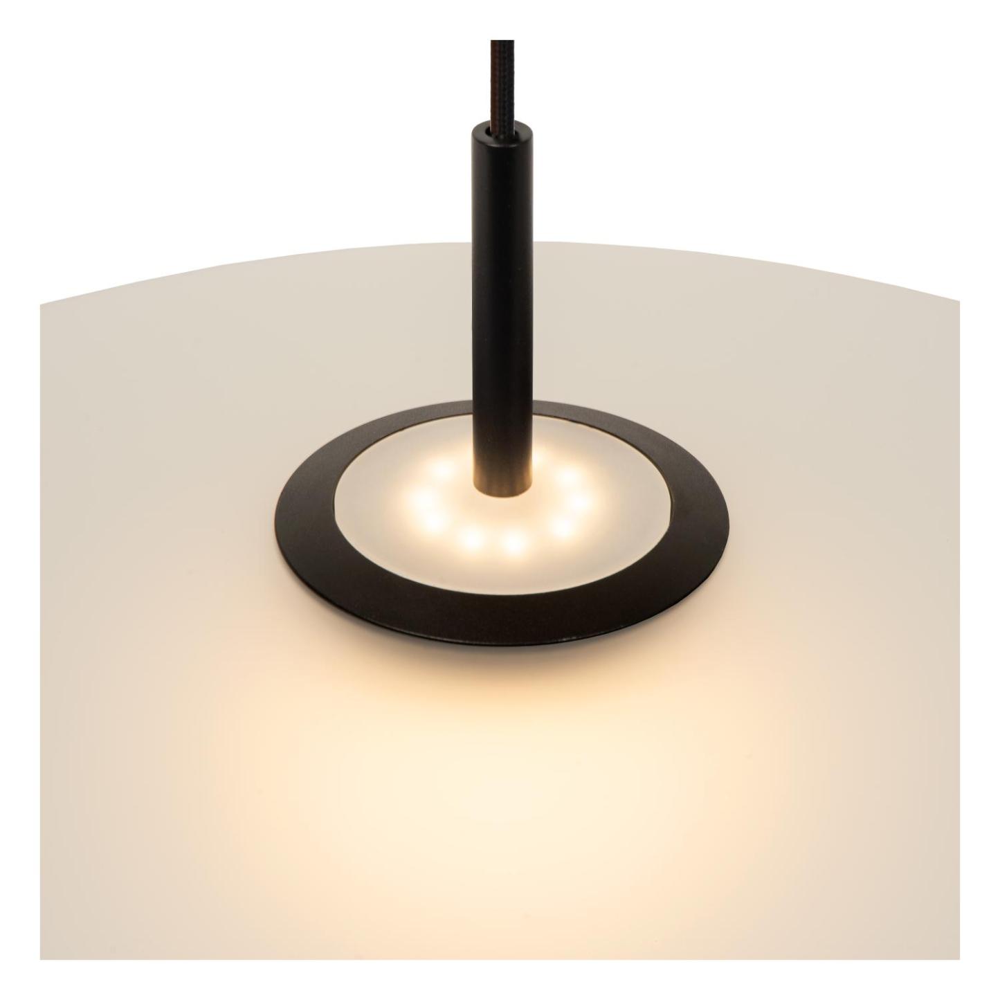 Menga Ceiling Lights - Matt Black/Opal - 600mm Diameter