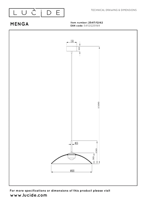 Menga Ceiling Light - 600mm Diameter