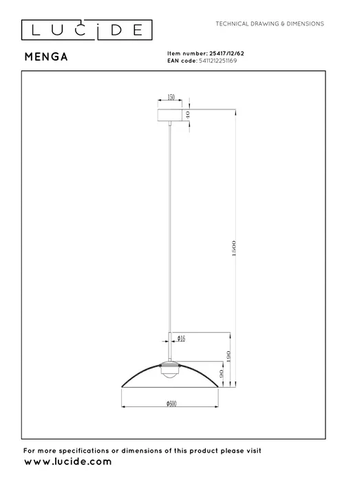 Menga Ceiling Light - 600mm Diameter