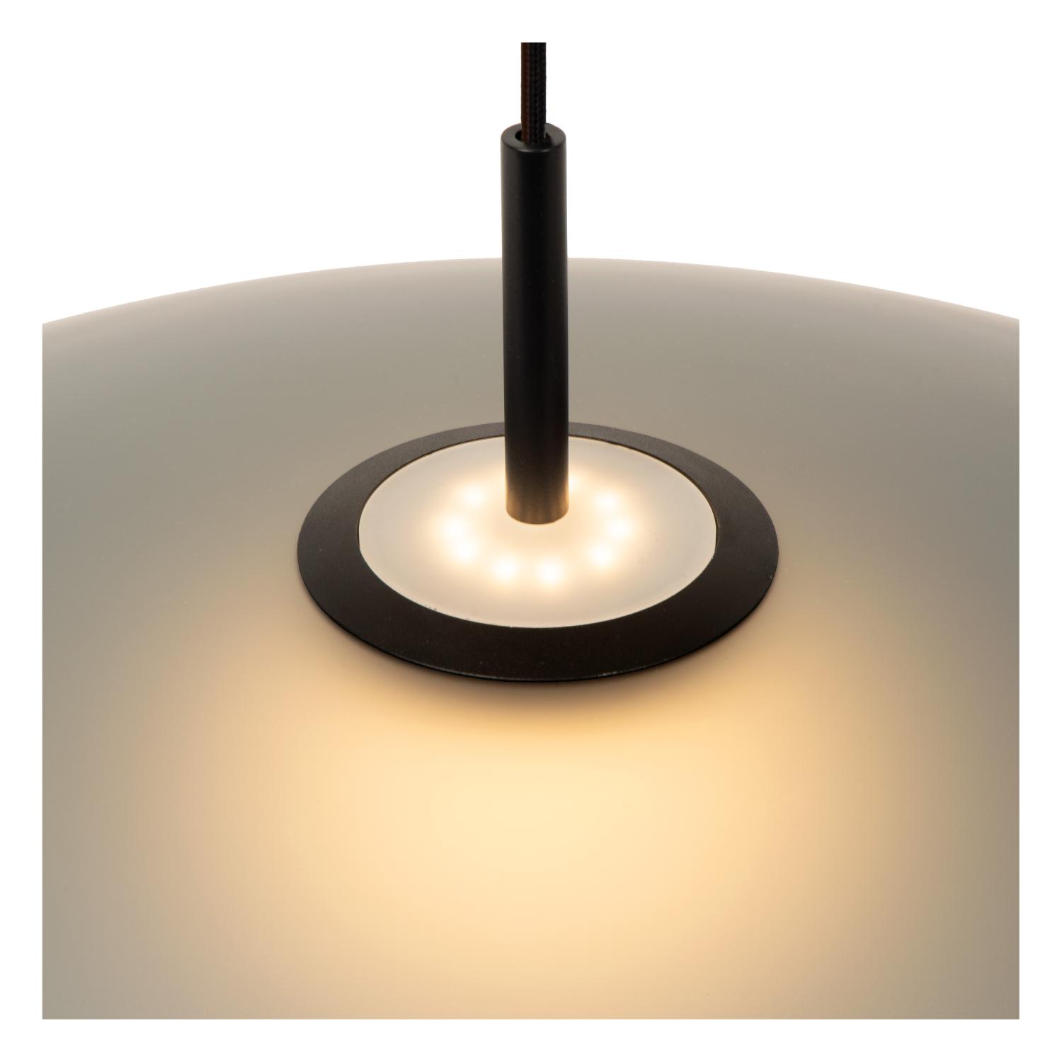 Menga Ceiling Lights - Matt Black/Opal - 600mm Diameter