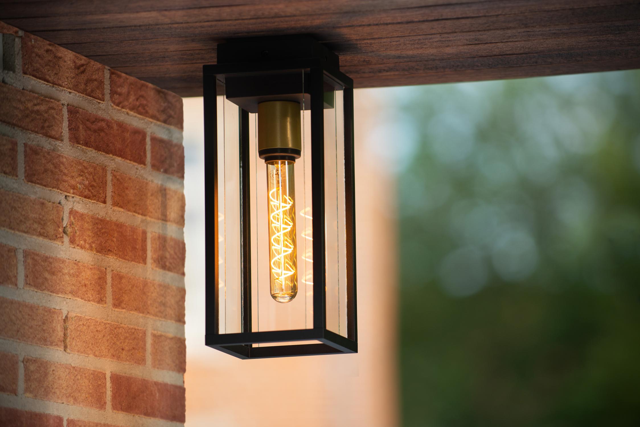 Laurens Outdoor Lights - Matt Black/Clear Glass
