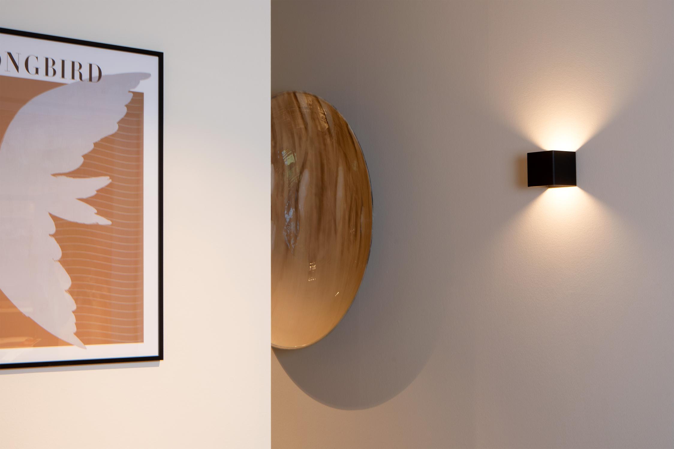 Vertigo Wall Lights - Matt Black/Opal
