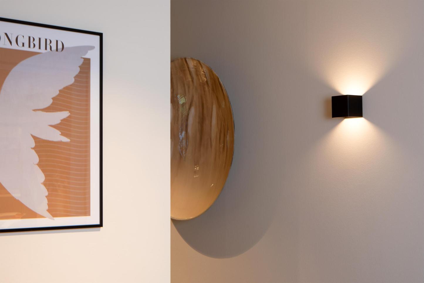 Vertigo Wall Lights - Matt Black/Opal