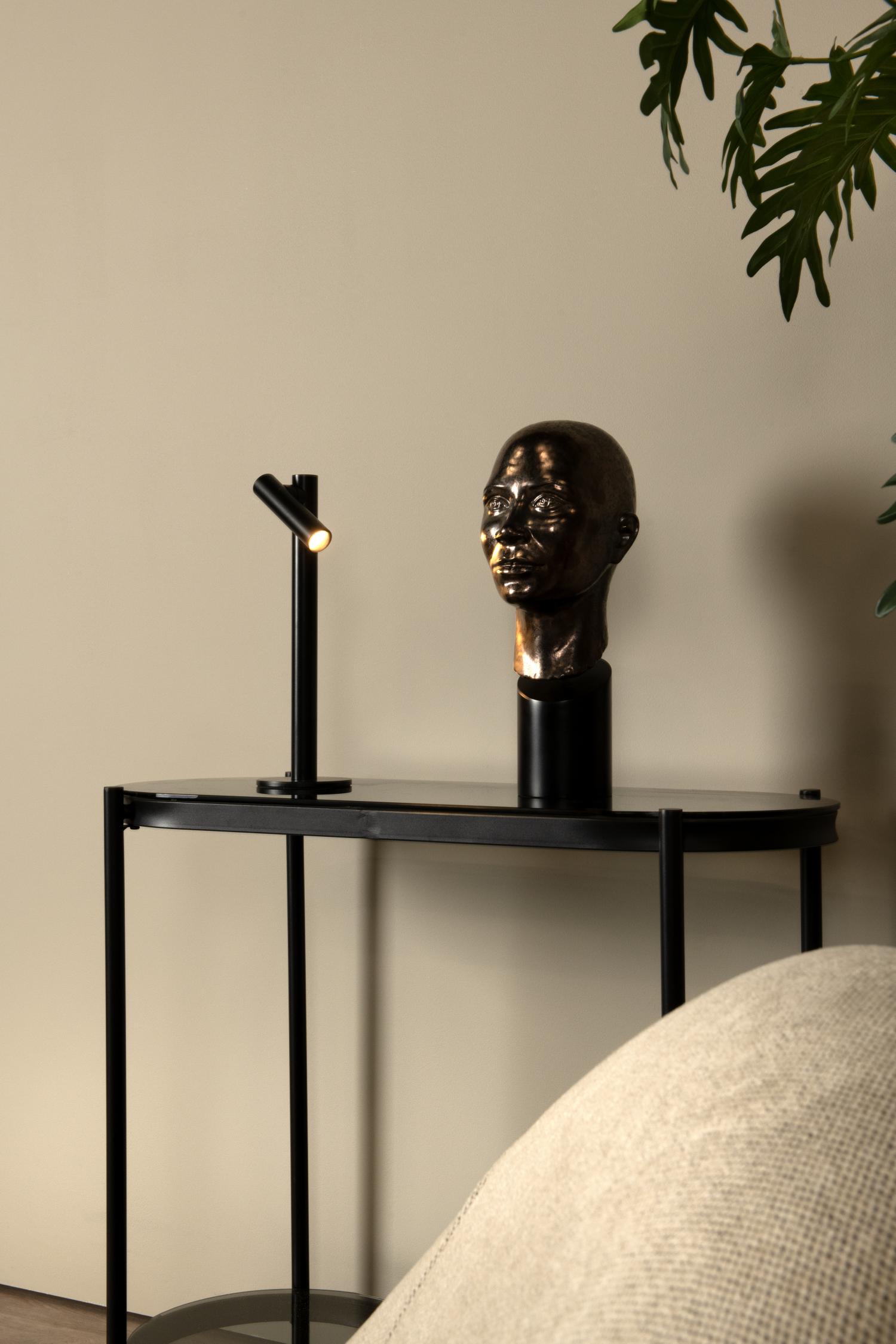 Antrim Table Lamp - Matt Black/Clear Glass