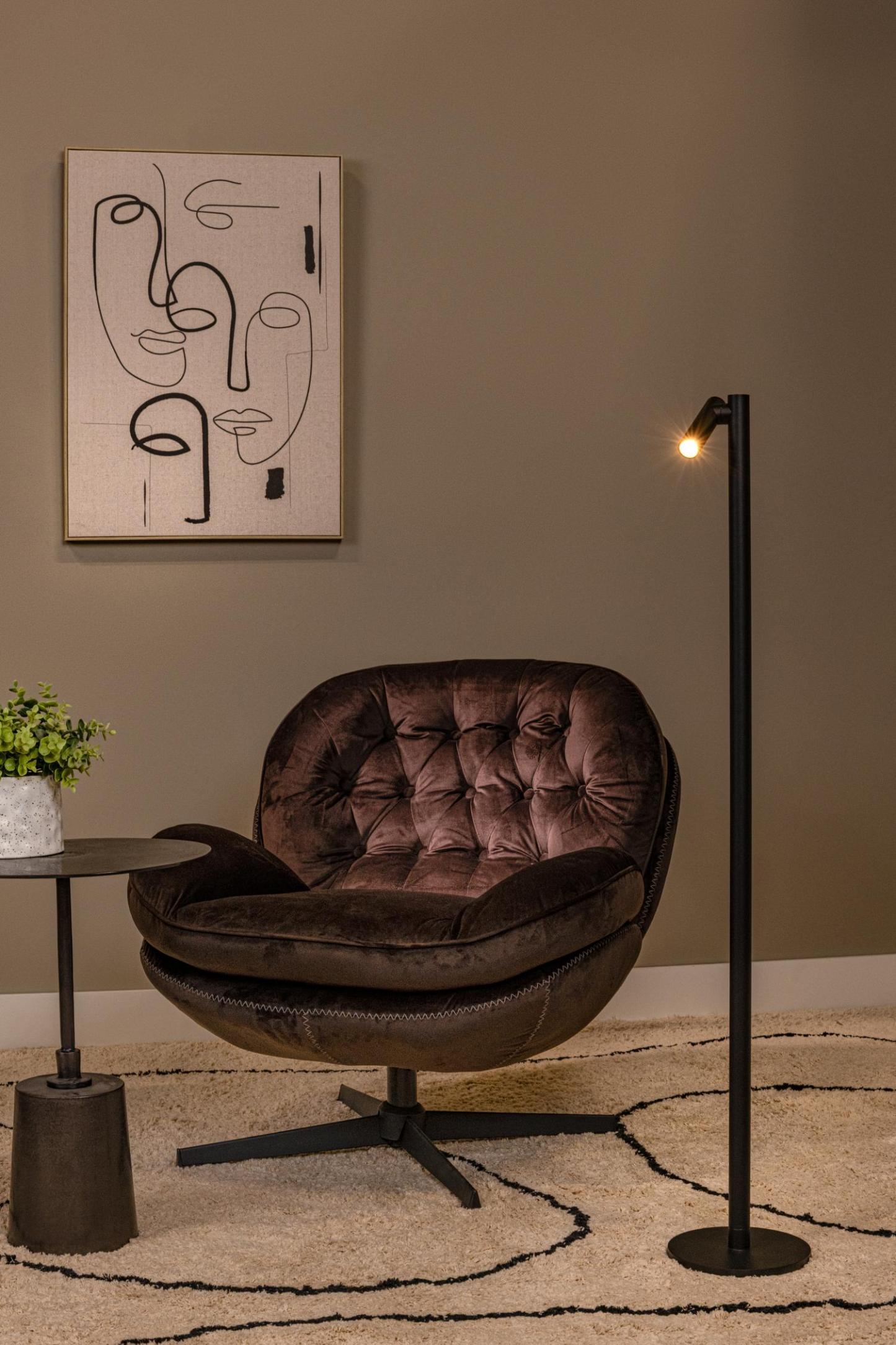 Antrim Floor Lamp - Matt Black/Clear Glass