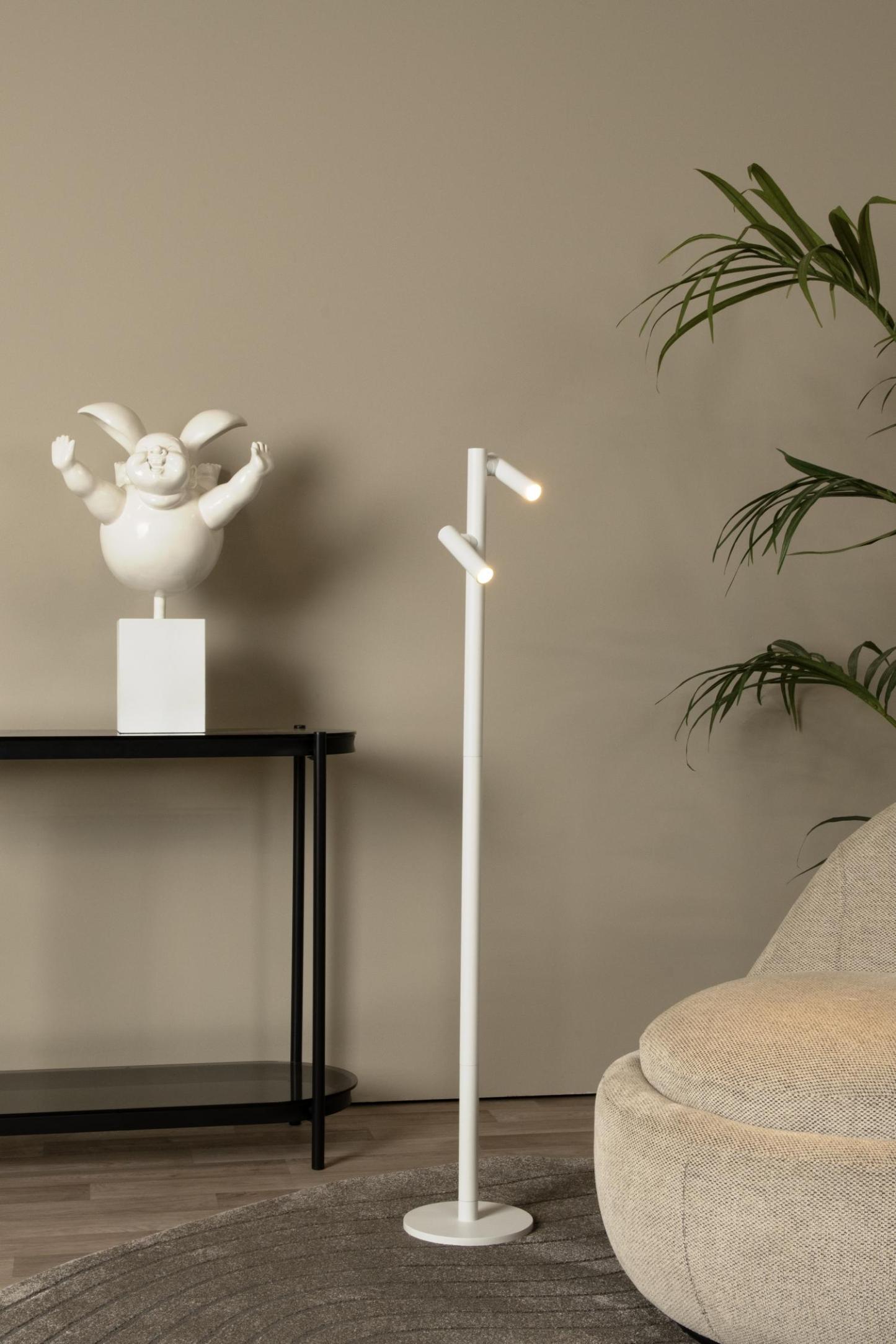Antrim Floor Lamp - Matt Black/Clear Glass