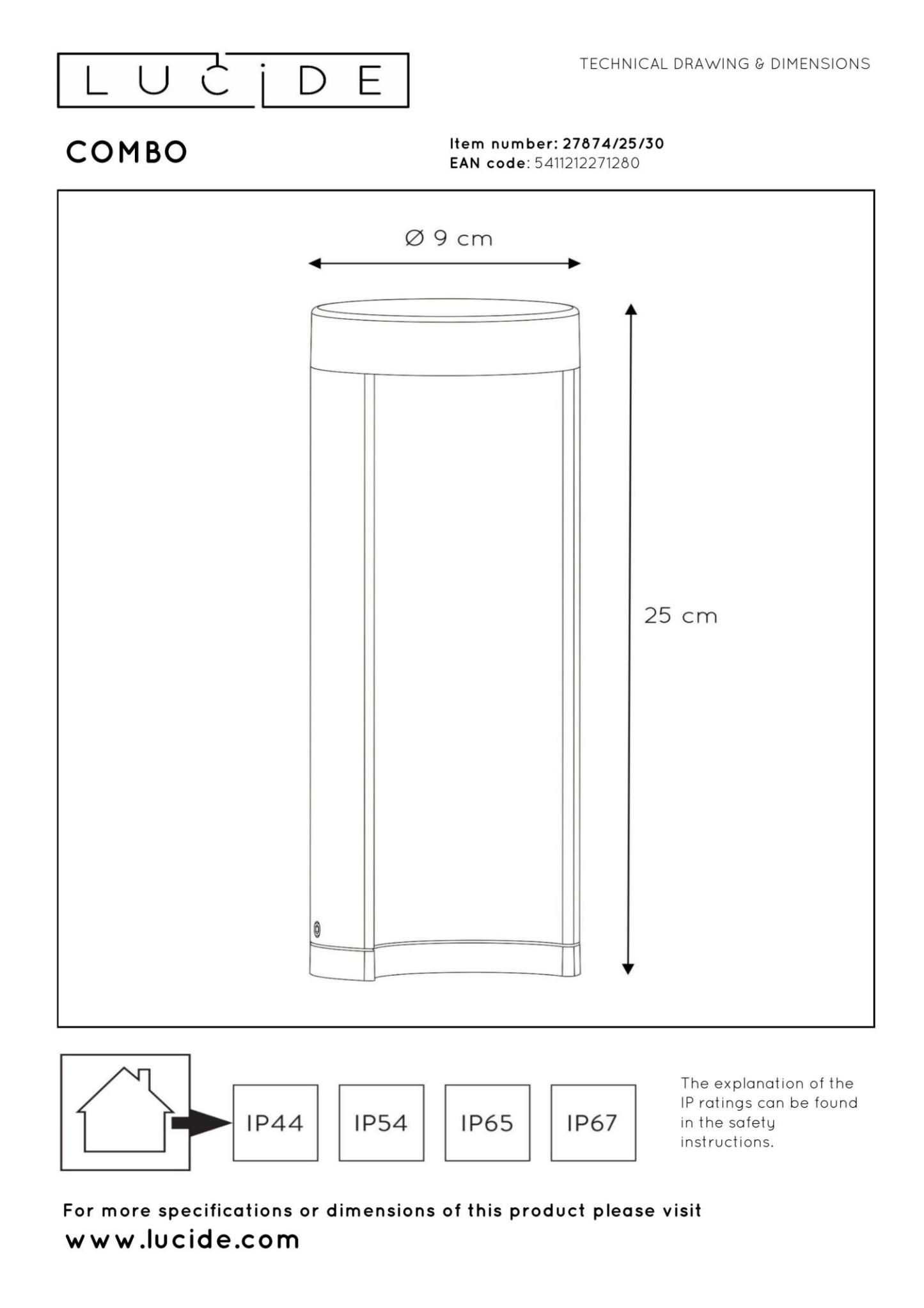 Combo Outdoor Lights - Matt Black/Clear Glass