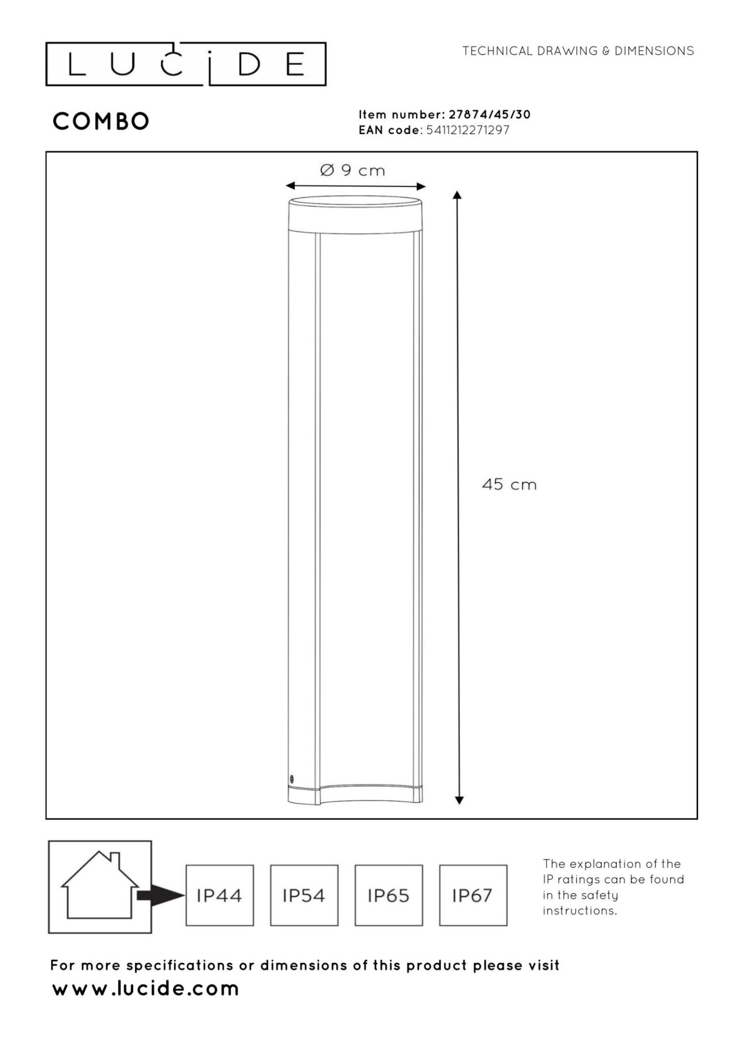Combo Outdoor Lights - Matt Black/Clear Glass