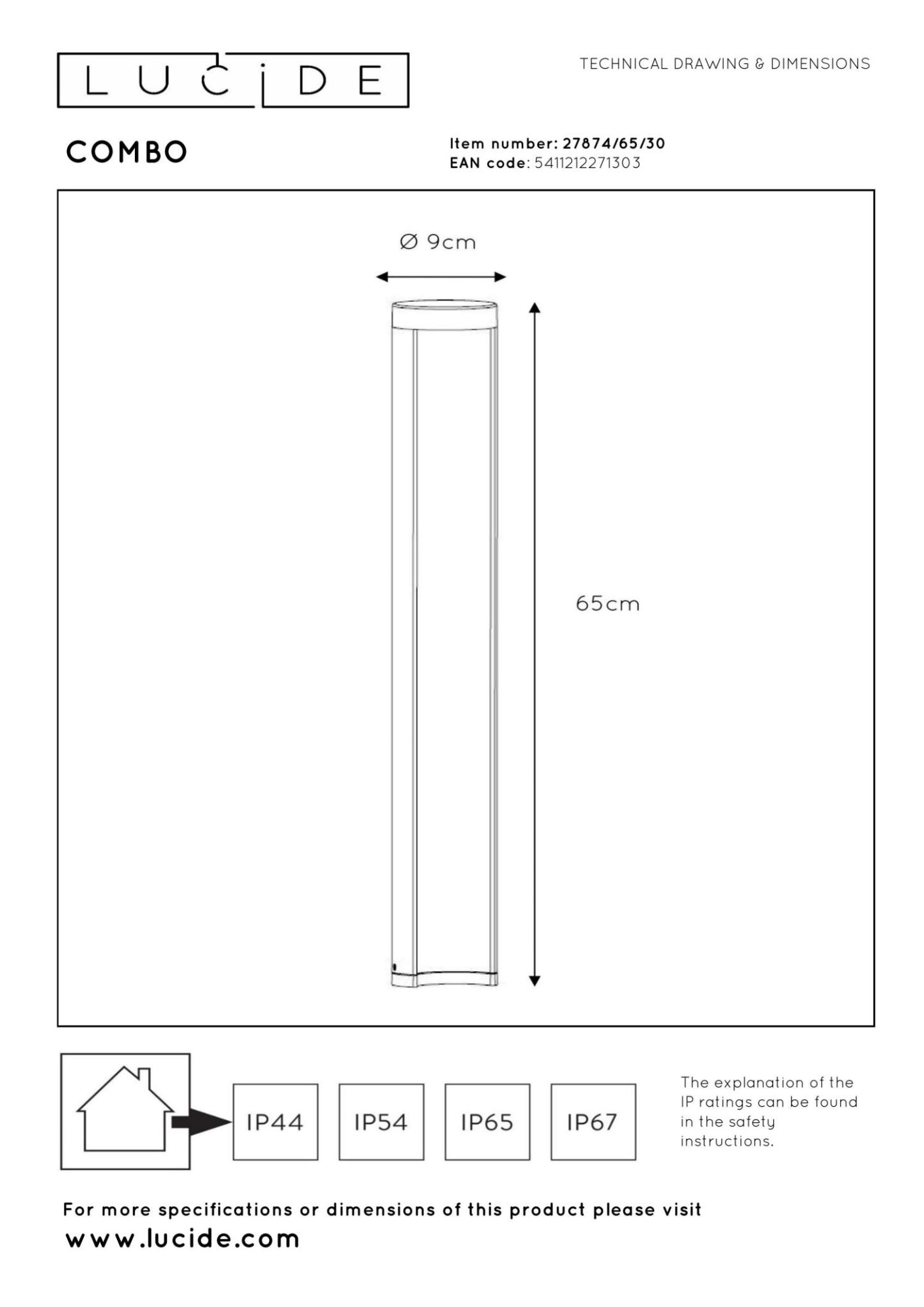 Combo Outdoor Lights - Matt Black/Clear Glass