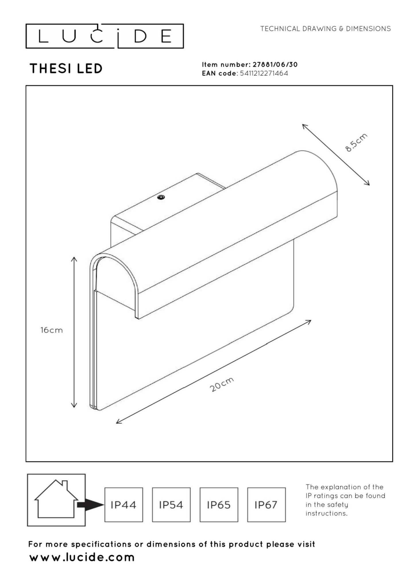 Thesi Outdoor Lights - Matt Black/Opal