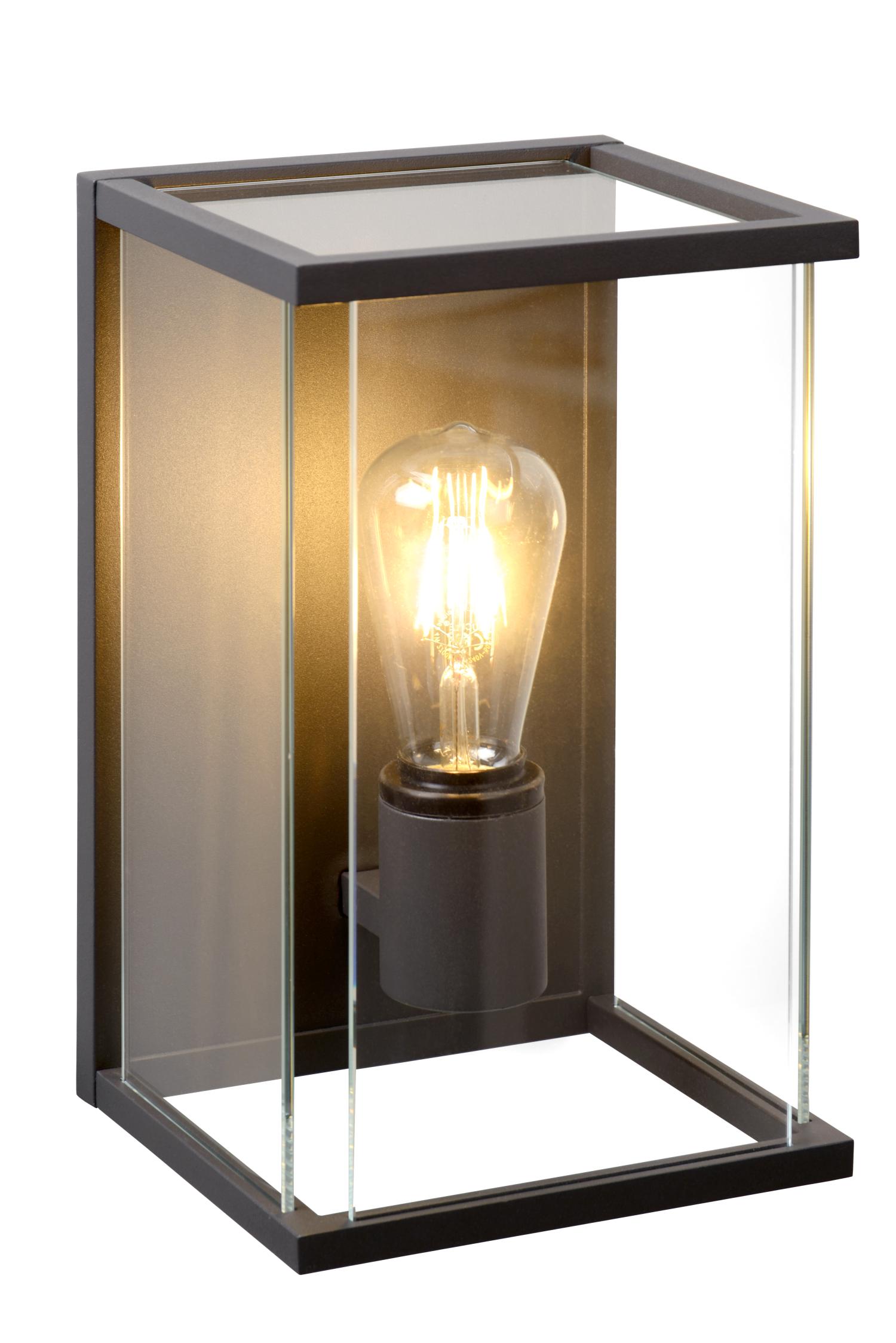 Claire Outdoor Lights - Matt Black/Clear Glass