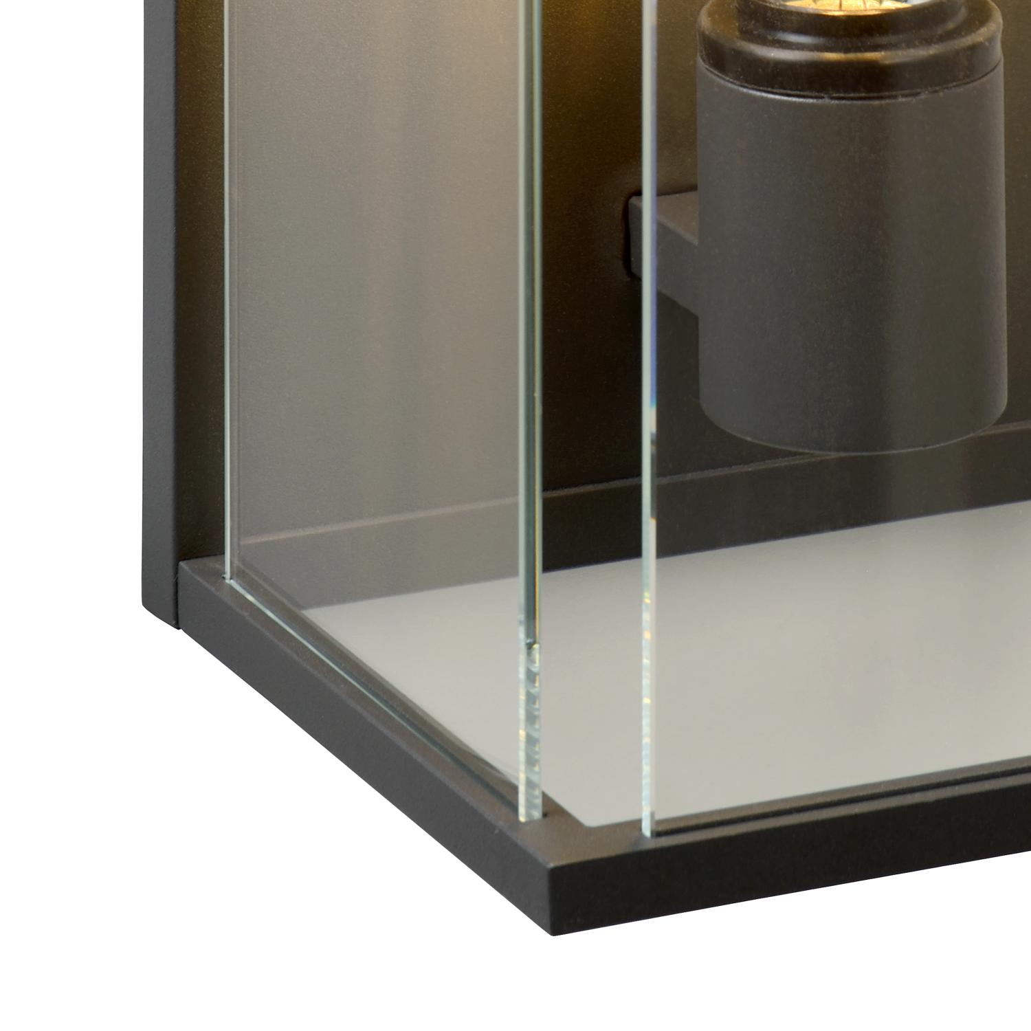 Claire Outdoor Lights - Matt Black/Clear Glass