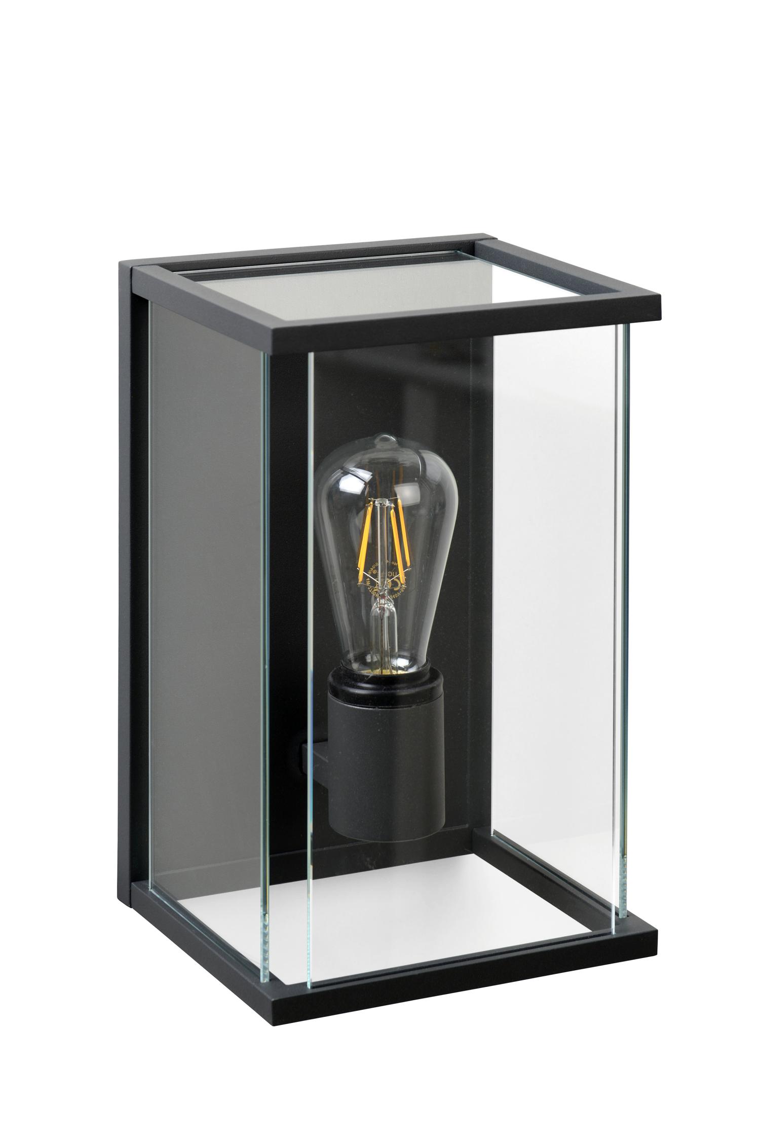 Claire Outdoor Lights - Matt Black/Clear Glass