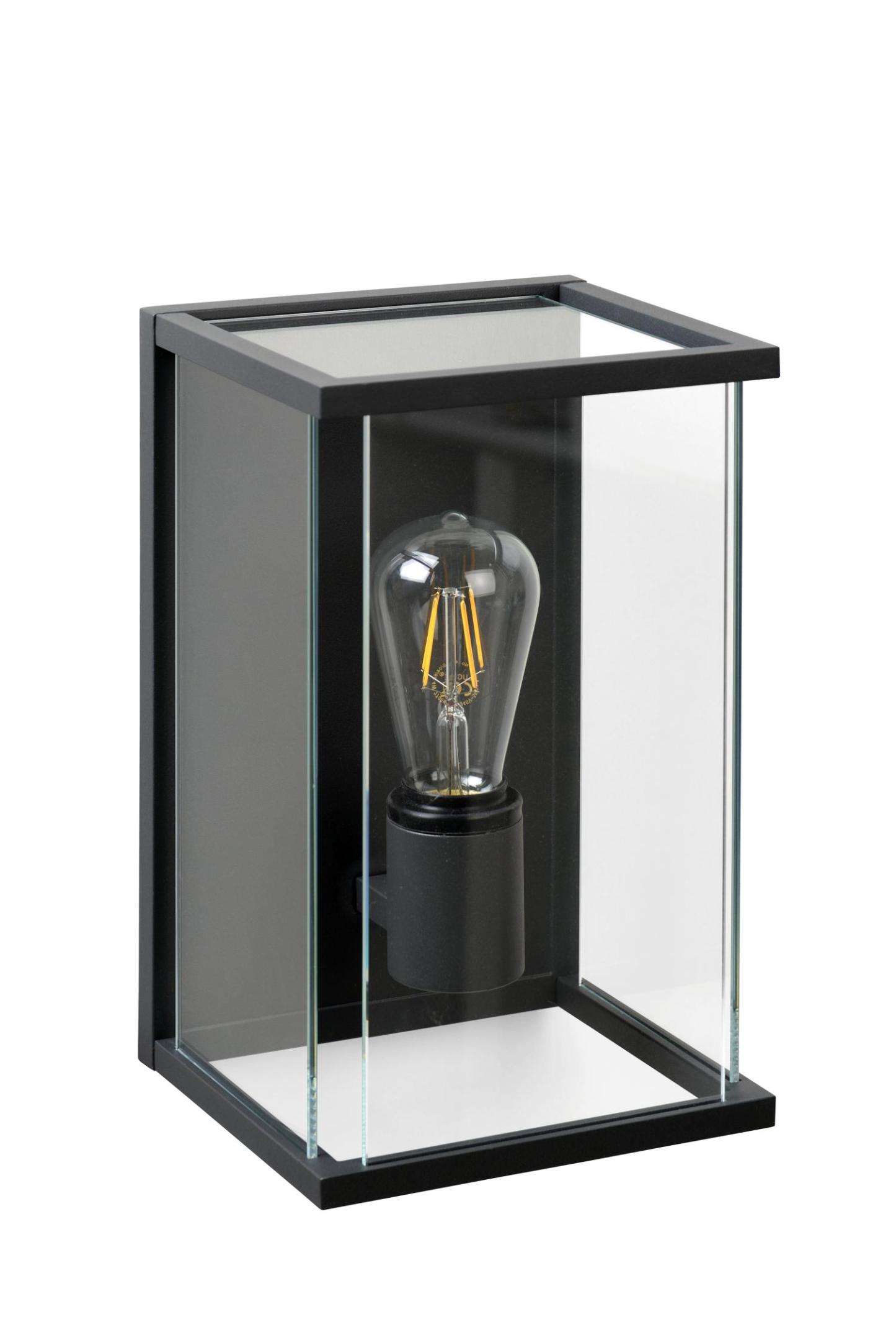Claire Outdoor Lights - Matt Black/Clear Glass