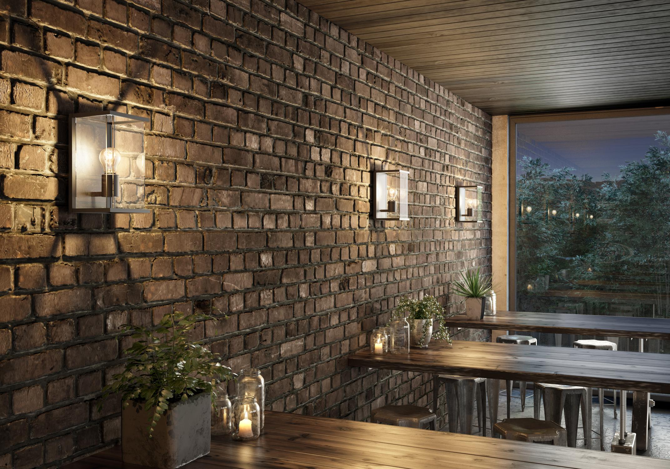 Claire Outdoor Lights - Matt Black/Clear Glass