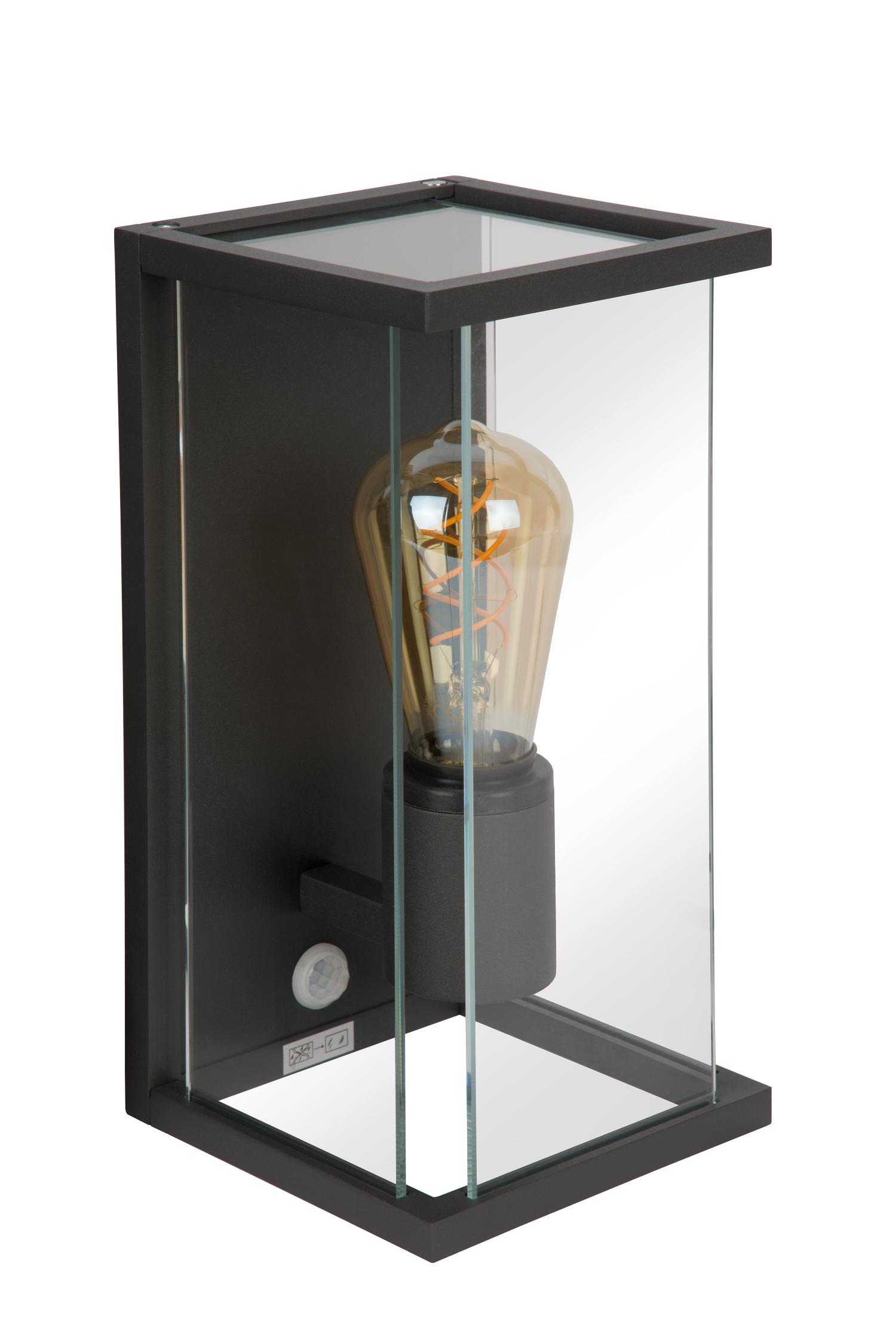 Claire Outdoor Lights - Matt Black/Clear Glass