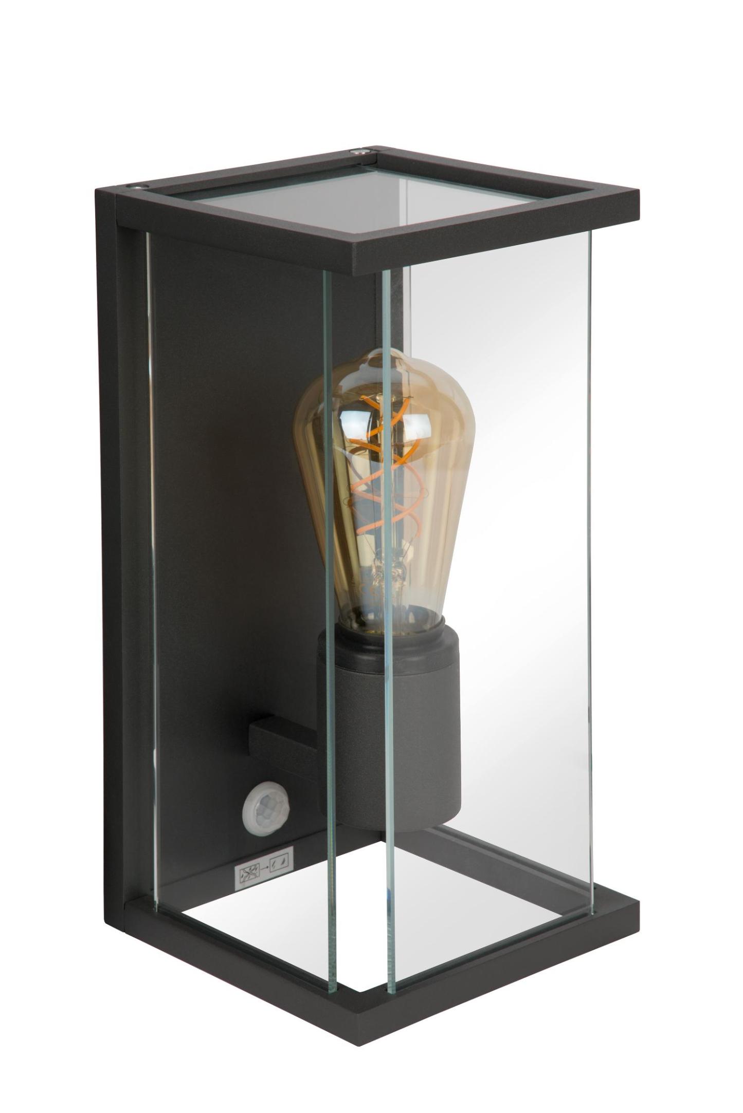 Claire Outdoor Lights - Matt Black/Clear Glass