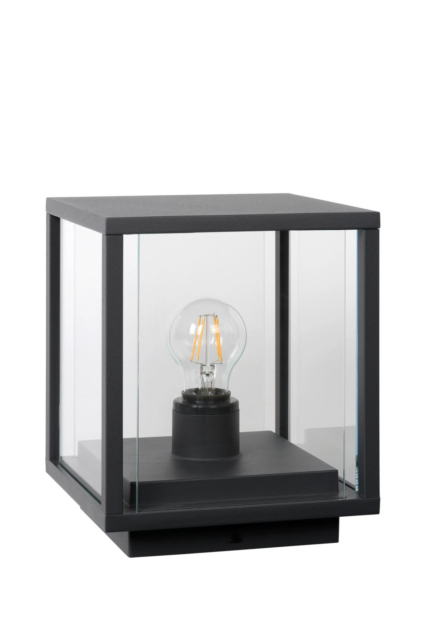 Claire Outdoor Lights - Matt Black/Clear Glass