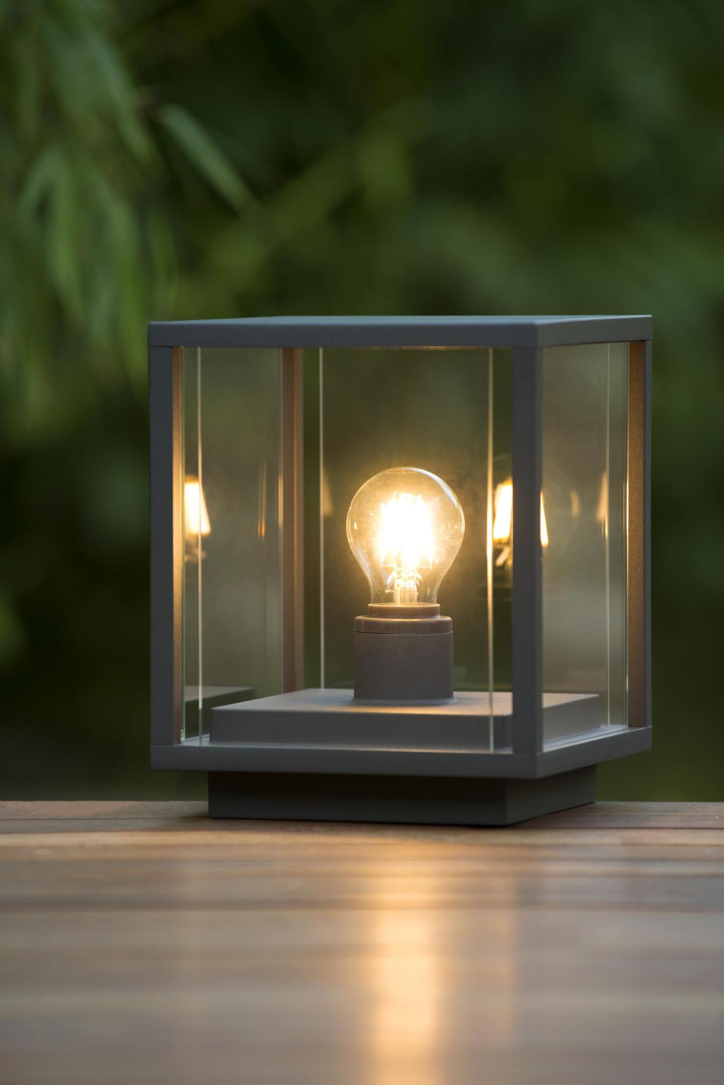 Claire Outdoor Lights - Matt Black/Clear Glass