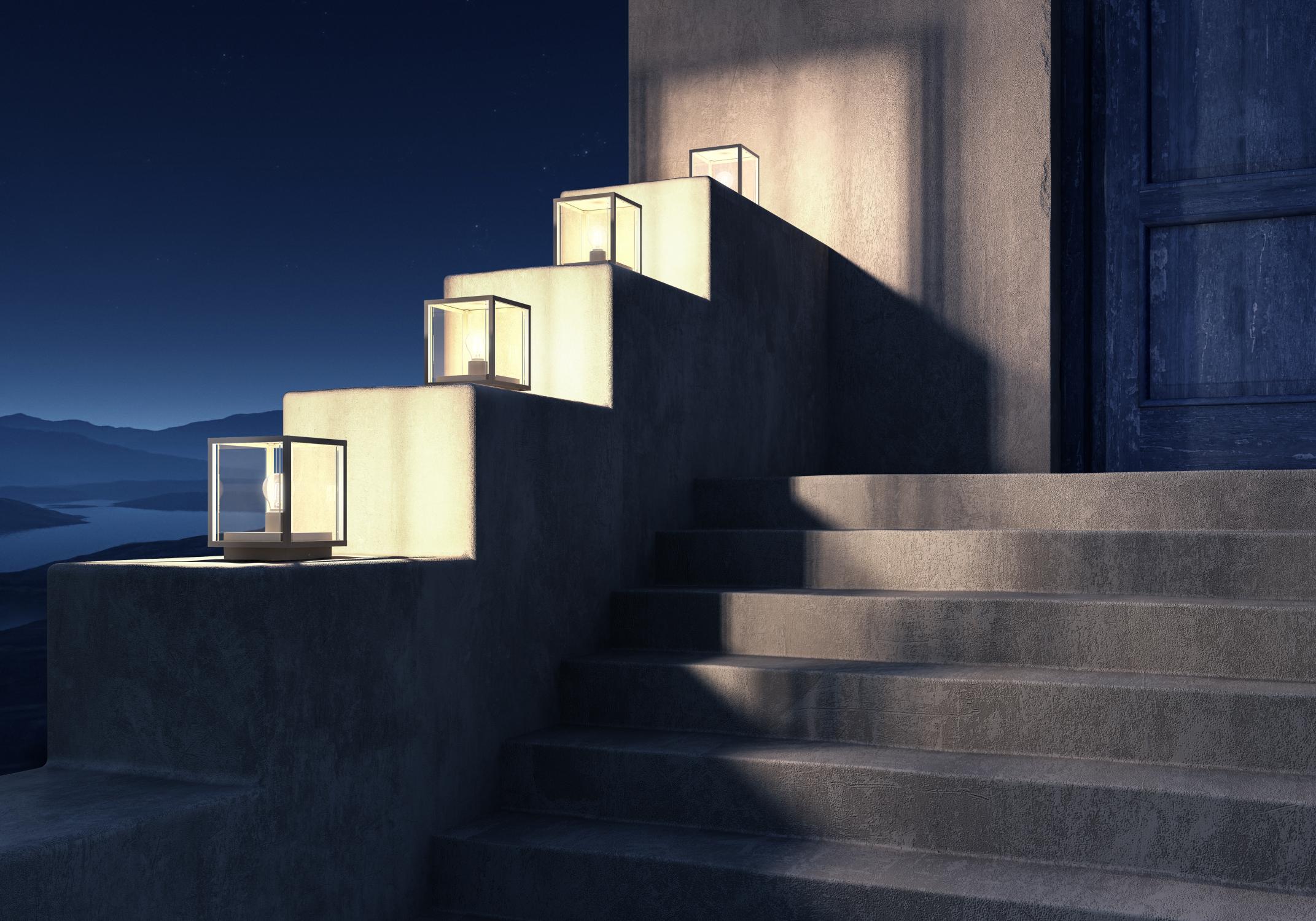 Claire Outdoor Lights - Matt Black/Clear Glass