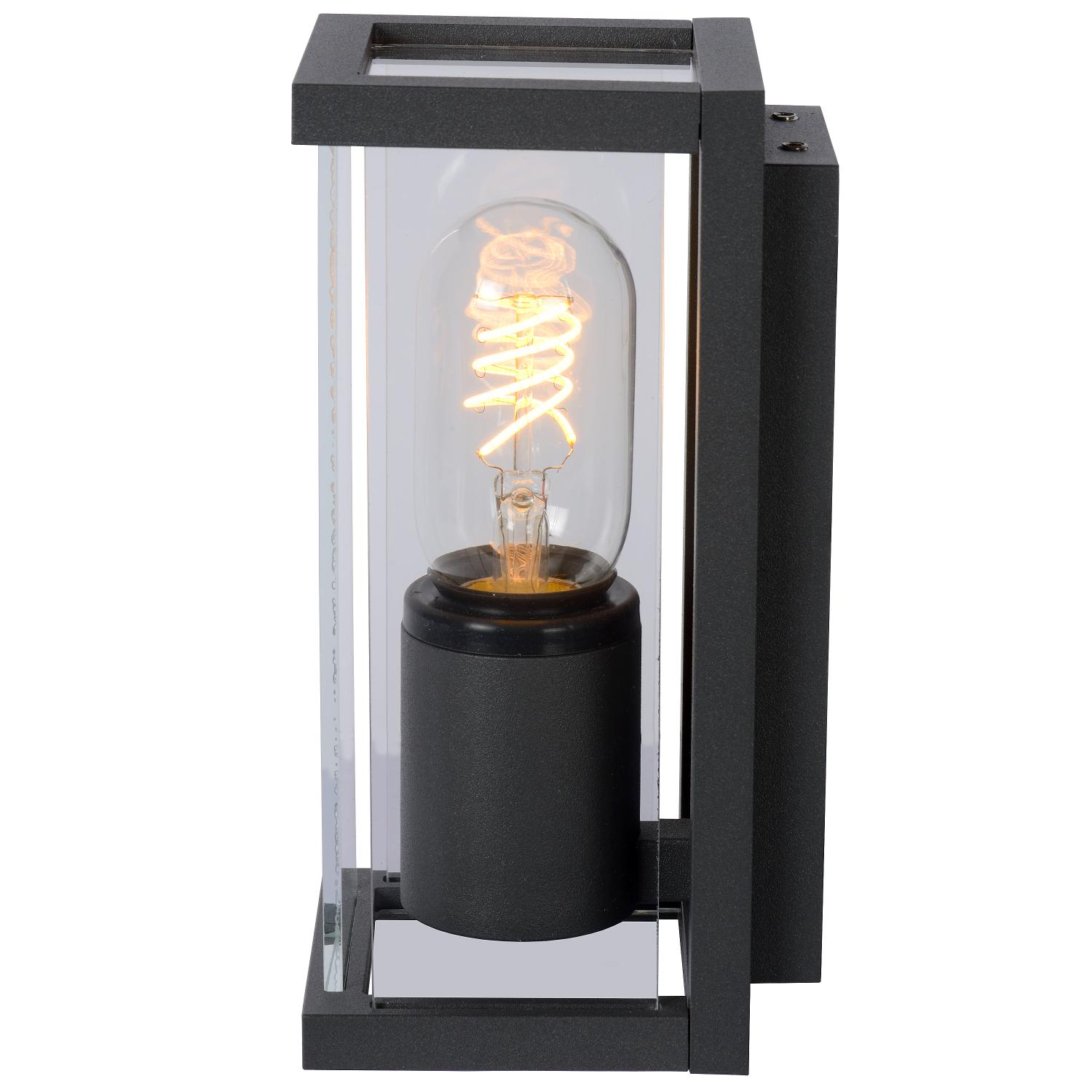 Claire Outdoor Lights - Matt Black/Clear Glass