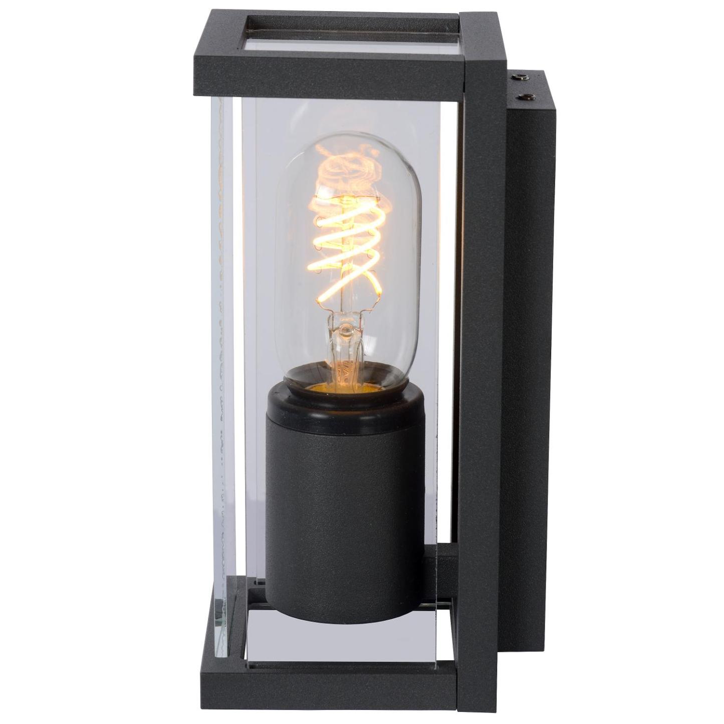 Claire Outdoor Lights - Matt Black/Clear Glass