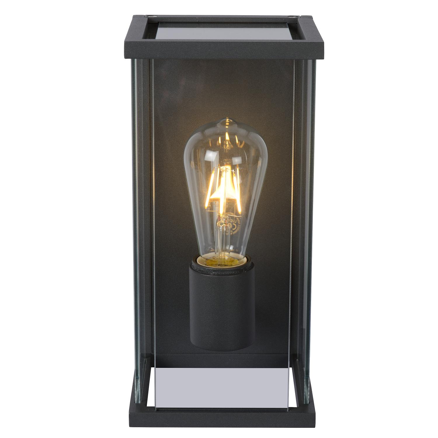 Claire Outdoor Lights - Matt Black/Clear Glass