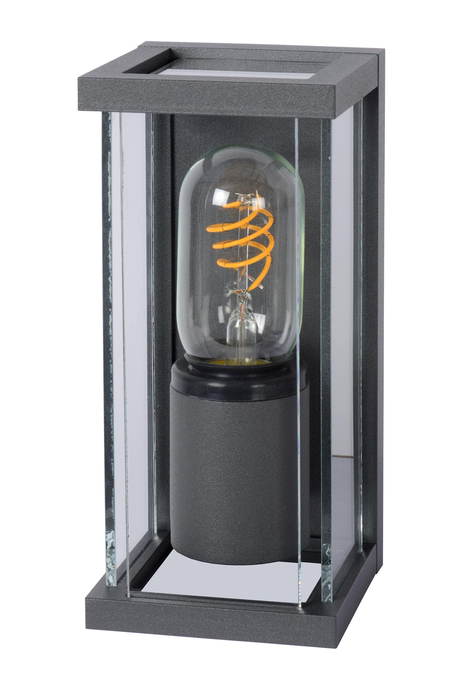 Claire Outdoor Lights - Matt Black/Clear Glass