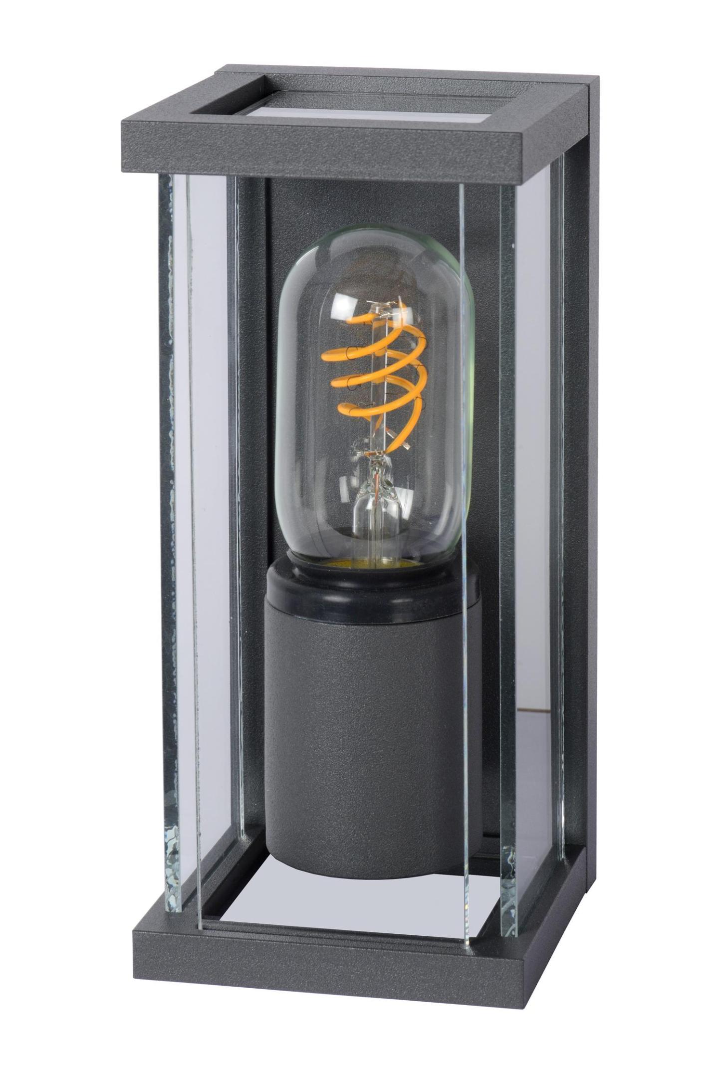 Claire Outdoor Lights - Matt Black/Clear Glass