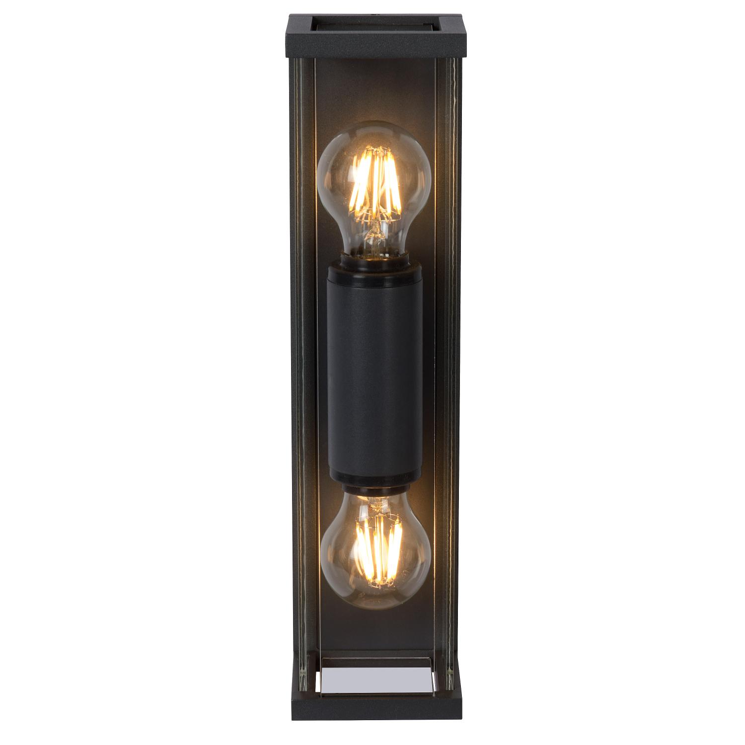 Claire Outdoor Lights - Matt Black/Clear Glass