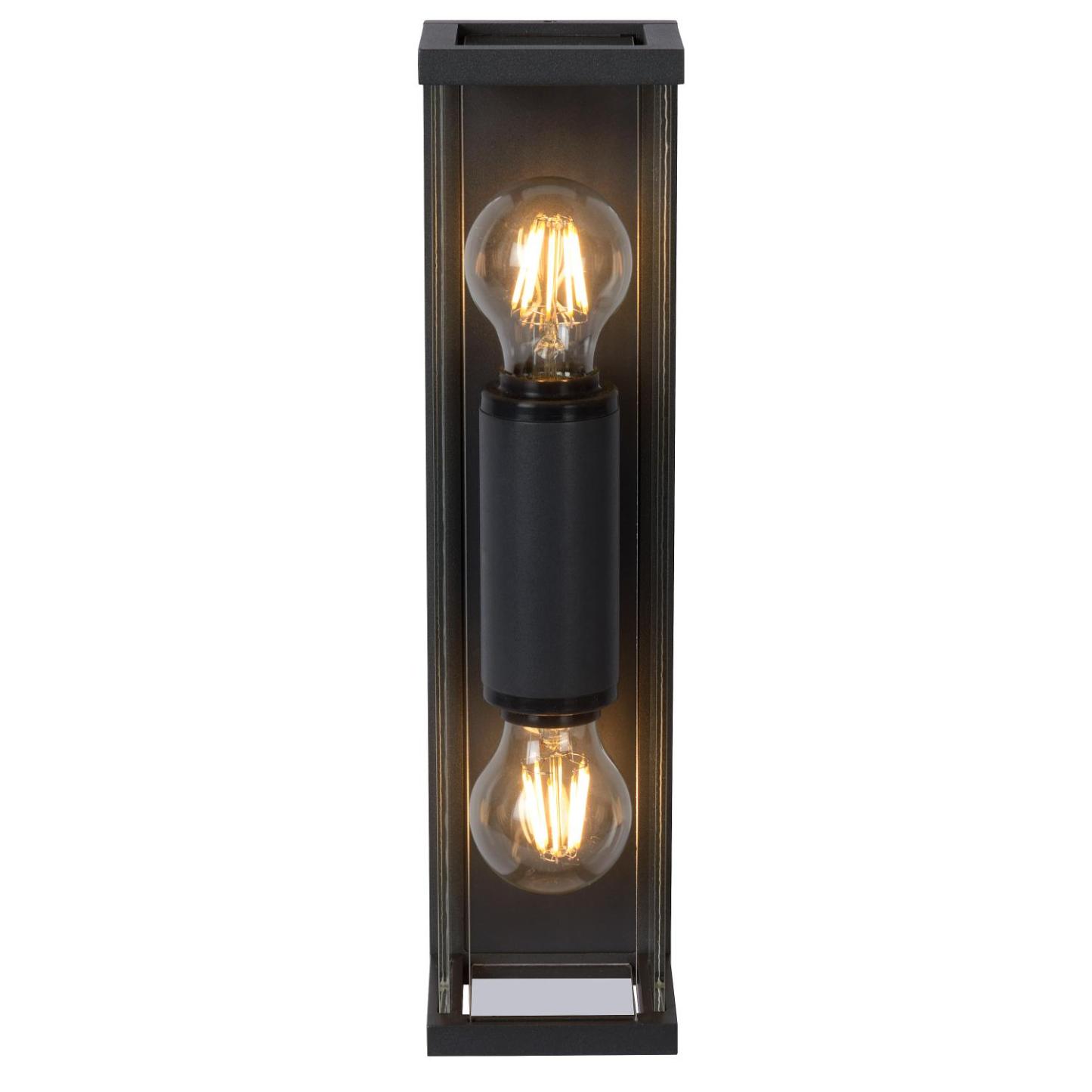 Claire Outdoor Lights - Matt Black/Clear Glass
