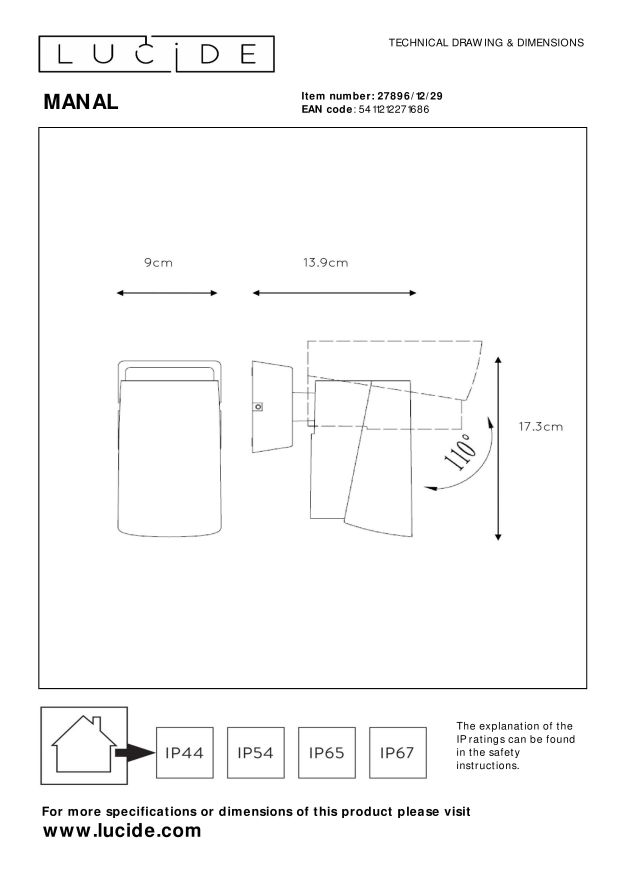Manal Outdoor Lights - Matt Black/Clear Glass
