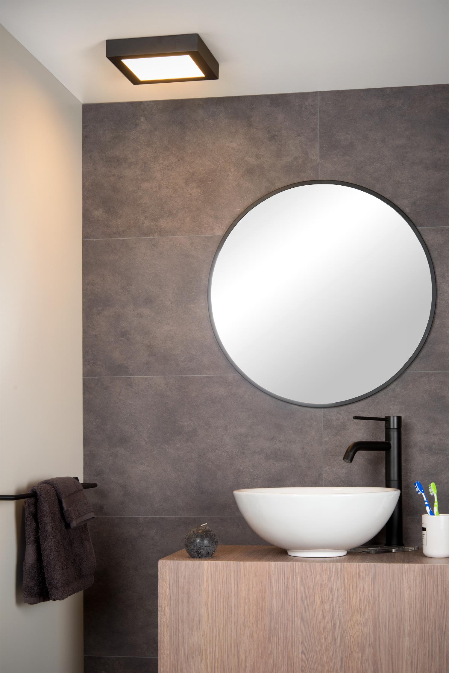 Brice Ceiling Lights - Matt Black/Opal - 220mm