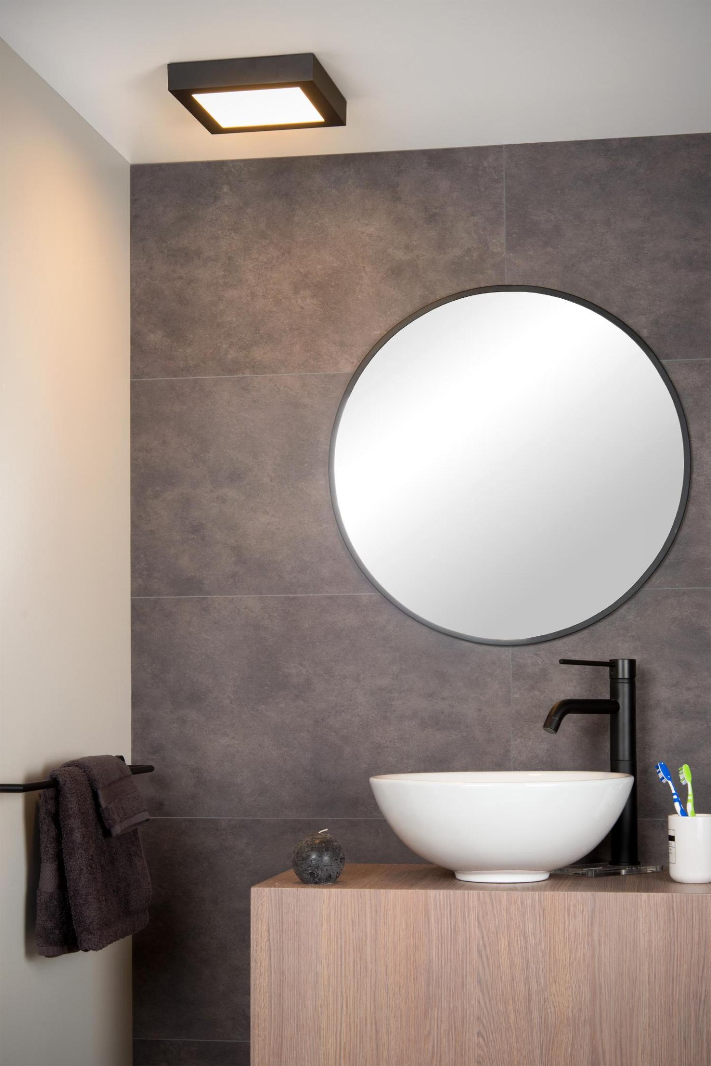 Brice Ceiling Lights - Matt Black/Opal - 220mm