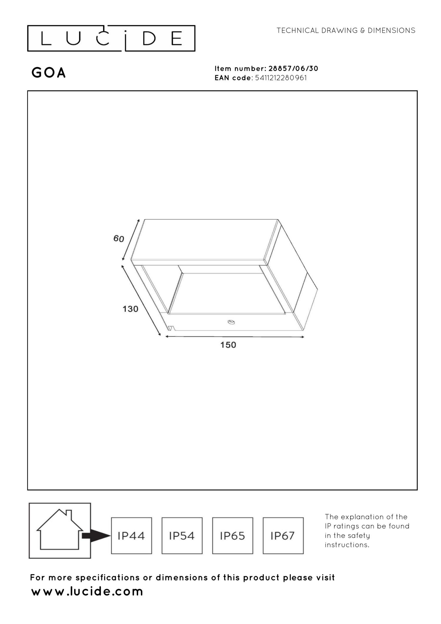 Goa Outdoor Lights - Matt Black/Opal
