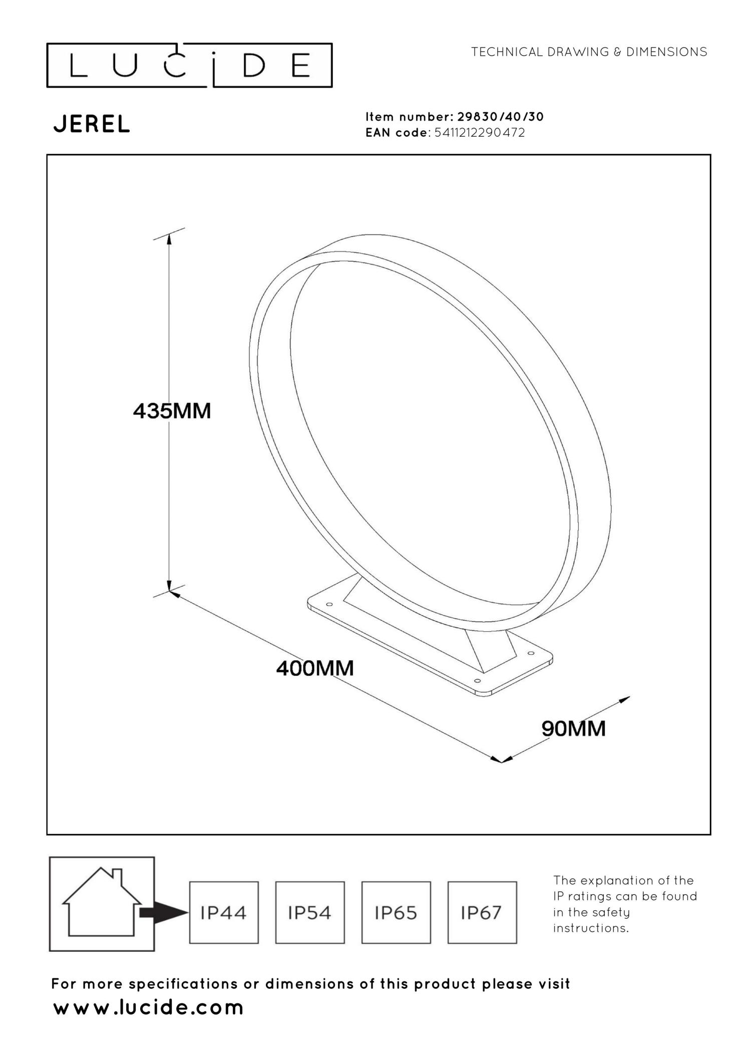 Jerel Outdoor Lights - Matt Black/Opal