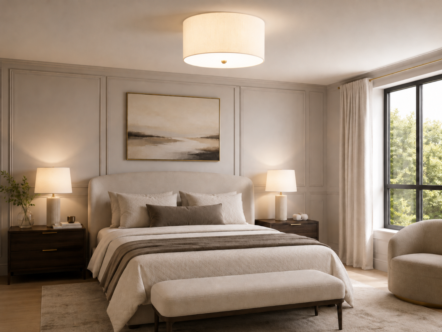 Fletcher Flush Flush Ceiling Light - 18 inch