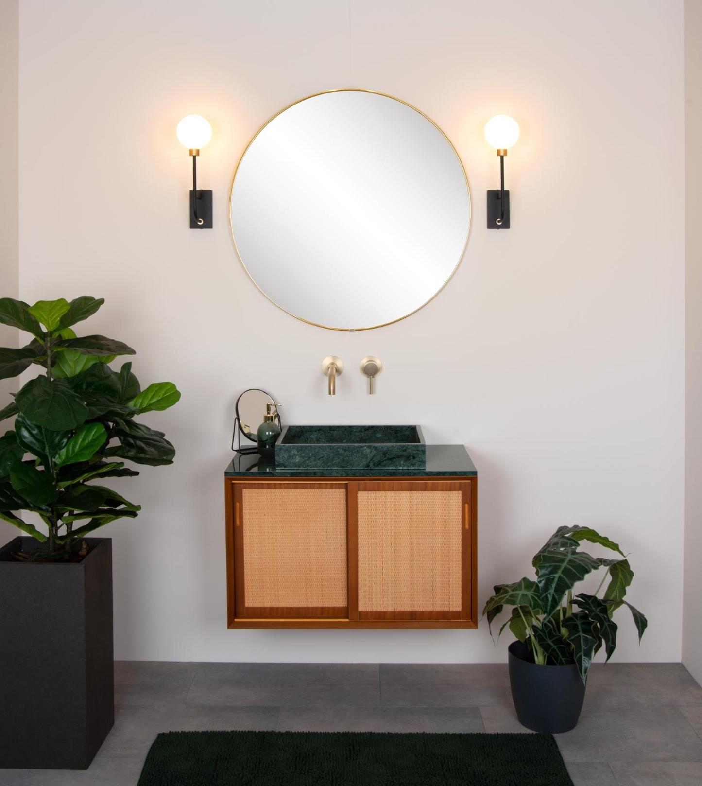 Berend Wall Lights - Matt Black/Opal