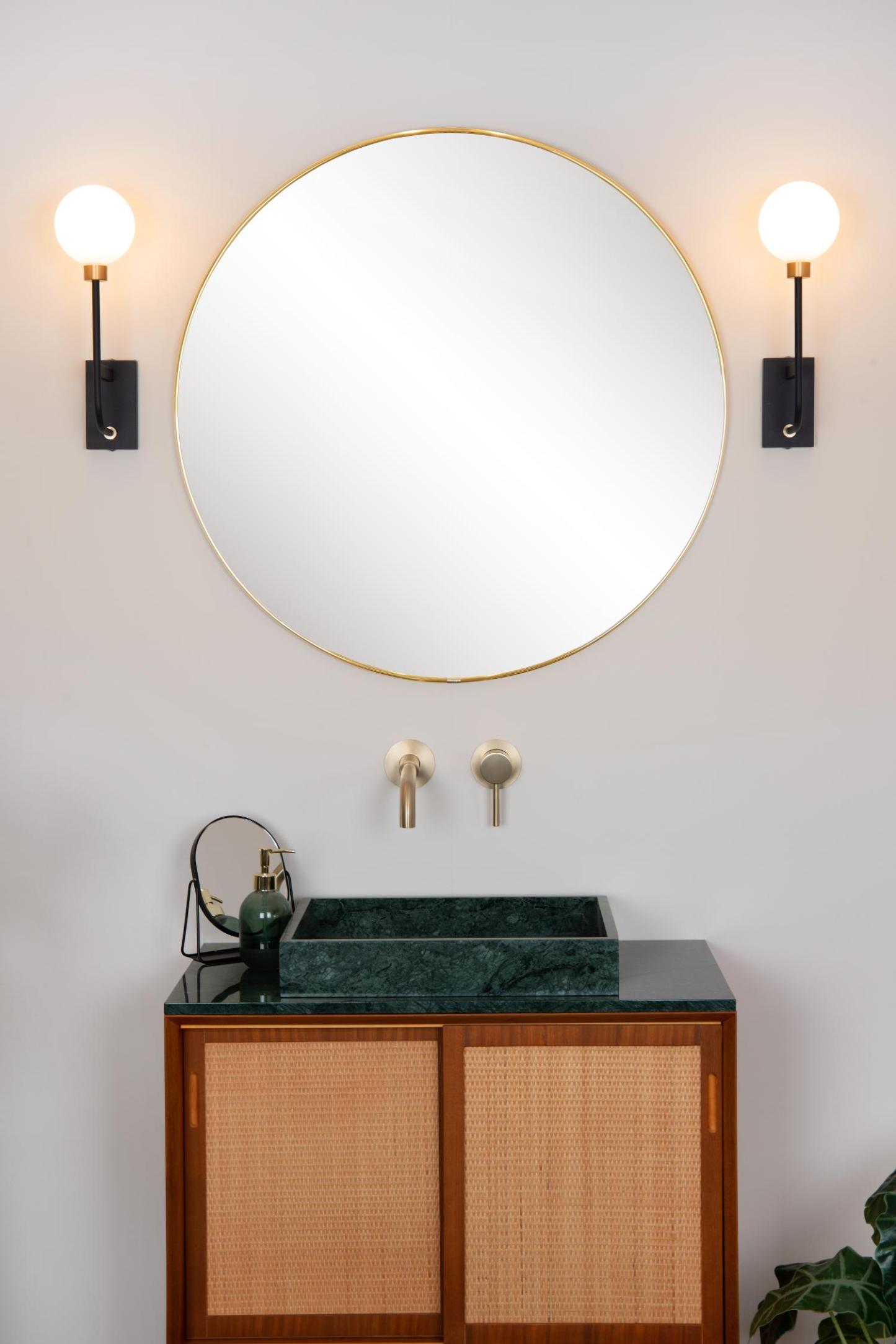 Berend Wall Lights - Matt Black/Opal