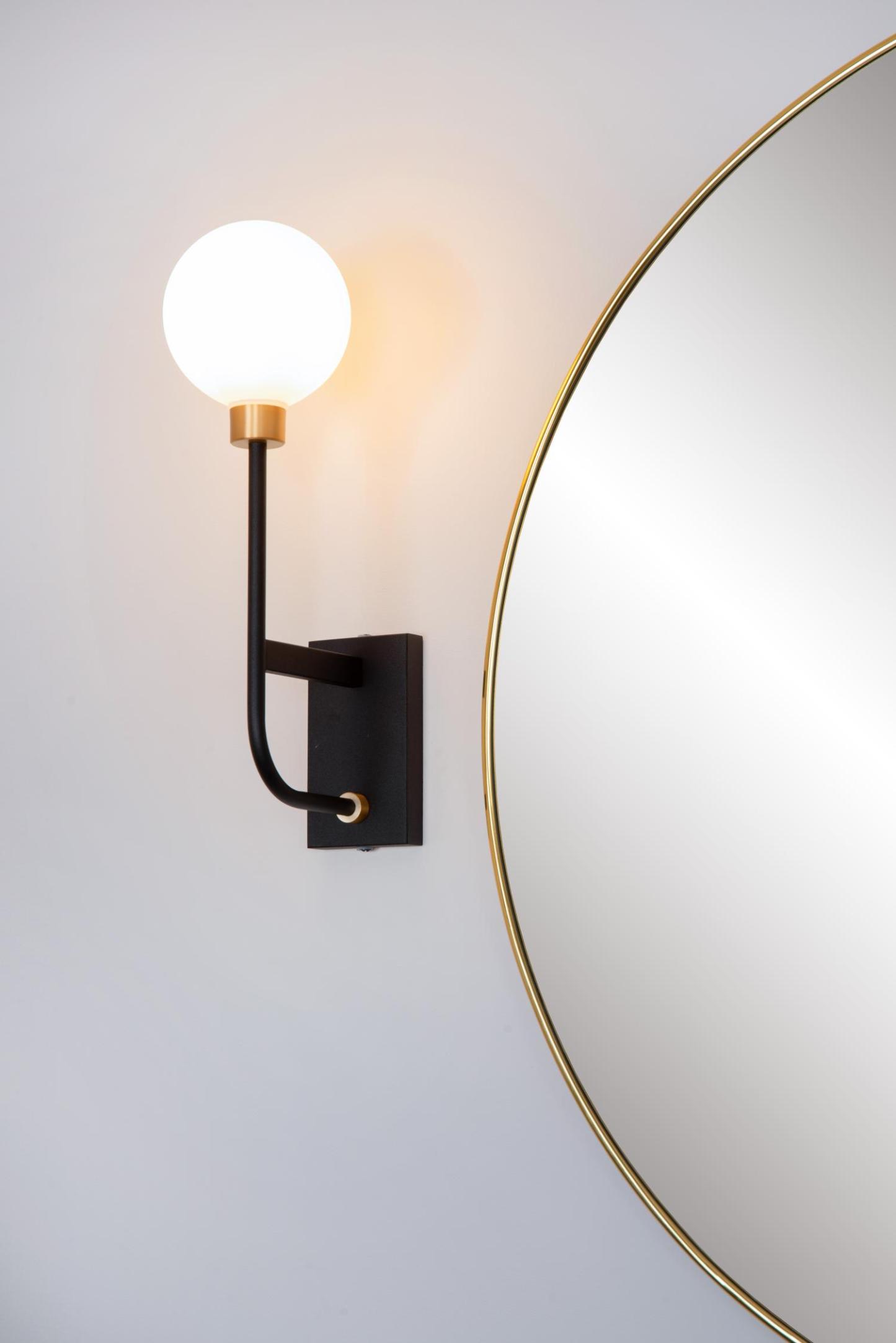 Berend Wall Lights - Matt Black/Opal