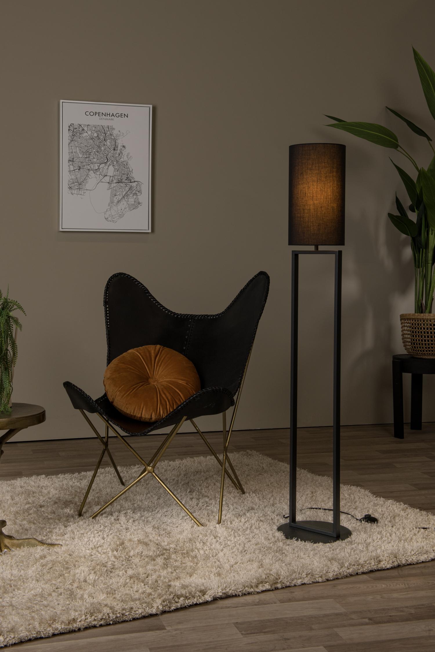 Herman Floor Lamp - Matt Black/Smoked Black