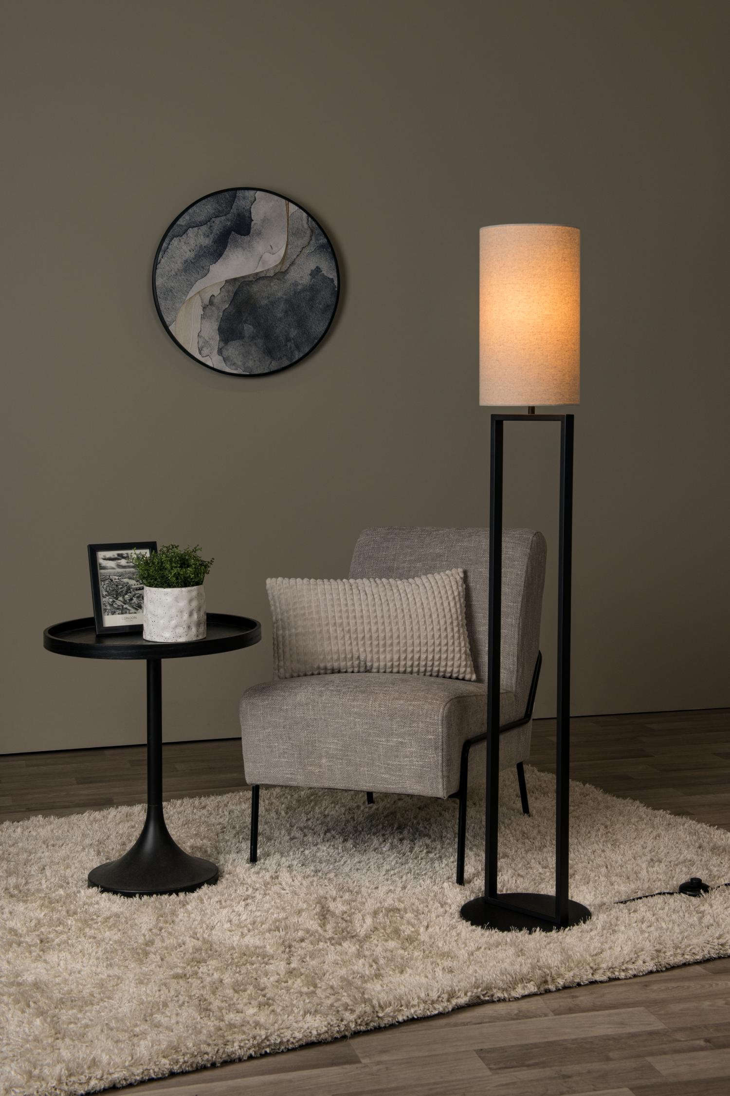 Herman Floor Lamp - Matt Black/Smoked Black