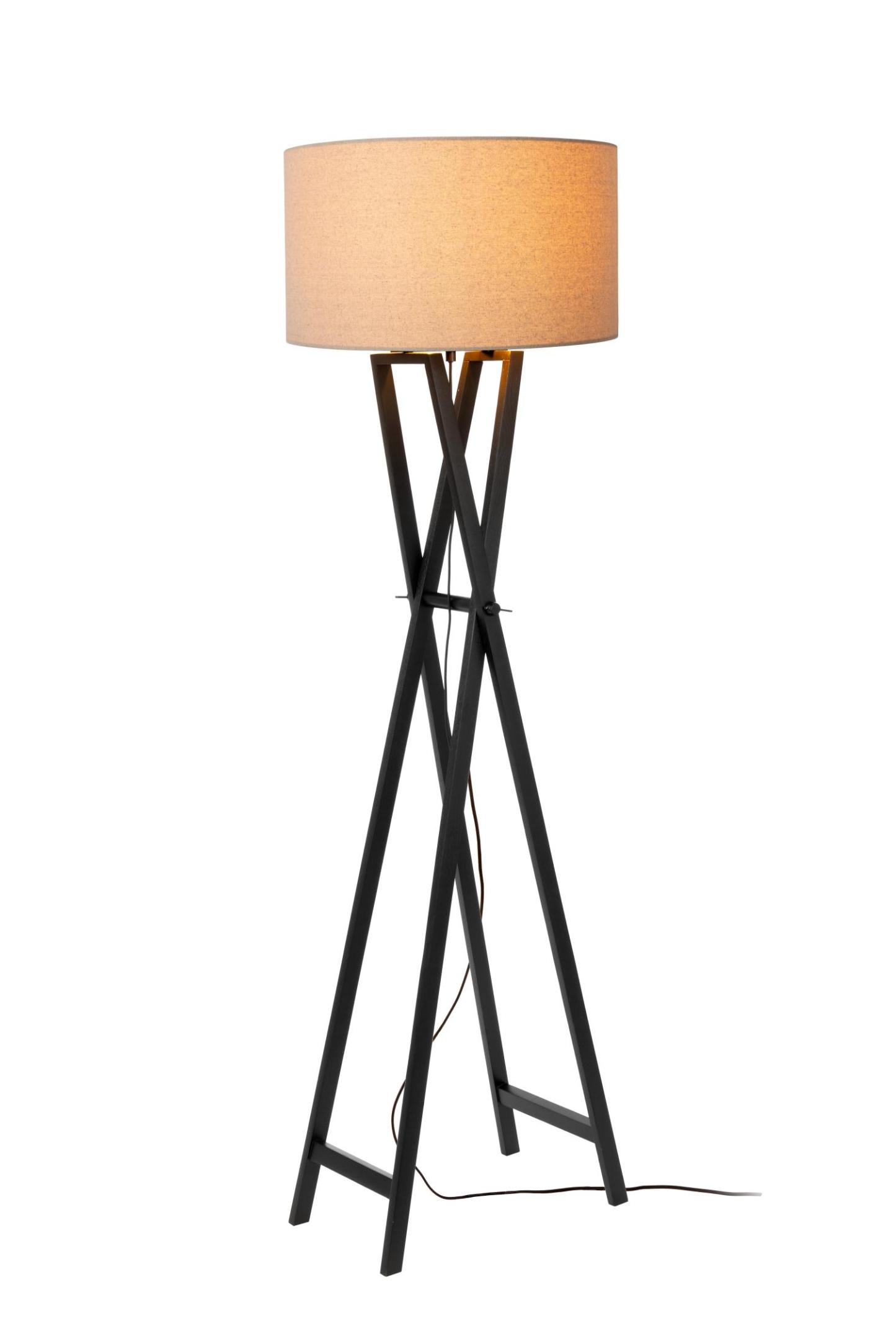Trafalgar Floor Lamp - Matt Black/Cream