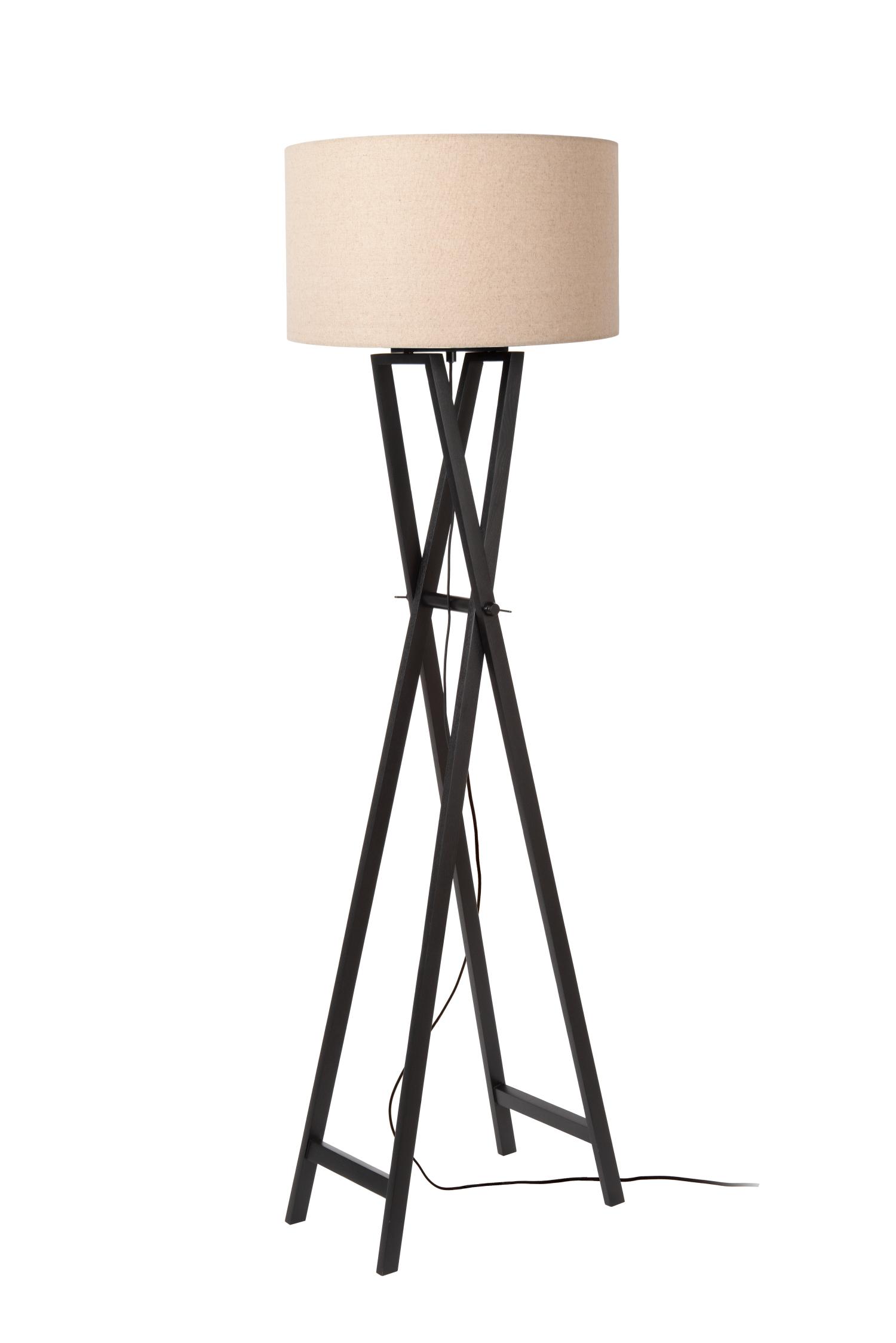 Trafalgar Floor Lamp - Matt Black/Cream