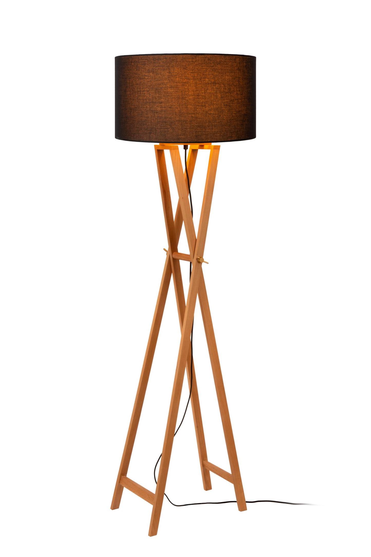 Trafalgar Floor Lamp - Matt Black/Cream