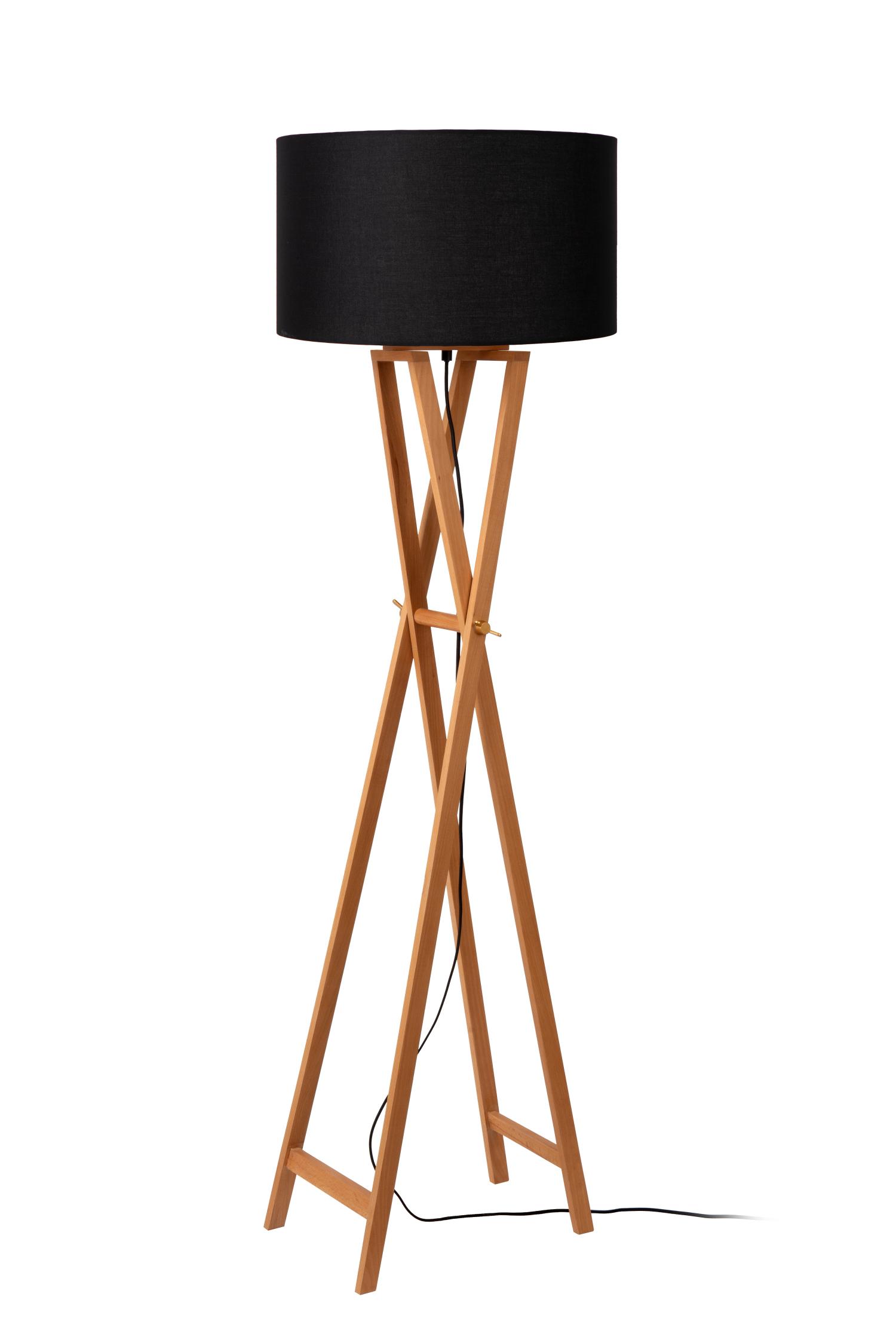 Trafalgar Floor Lamp - Matt Black/Cream