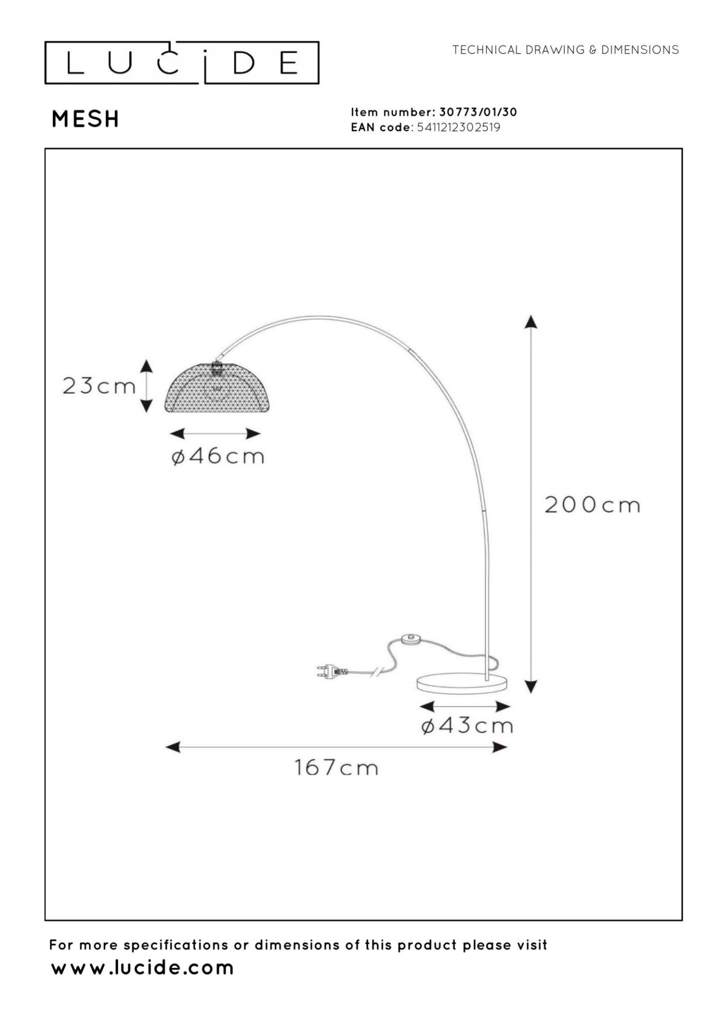 Mesh Floor Lamp - Matt Black