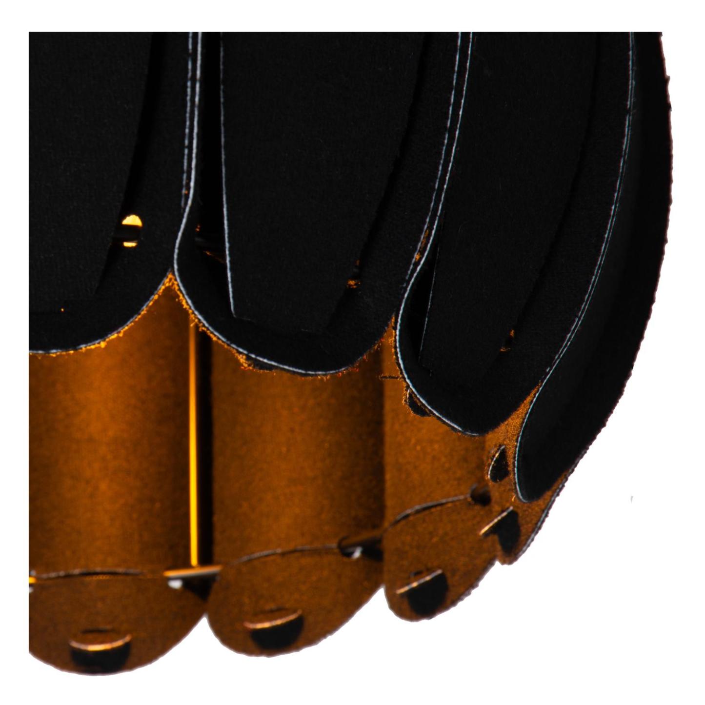 Spencer Ceiling Lights - Matt Black/Black Fabric